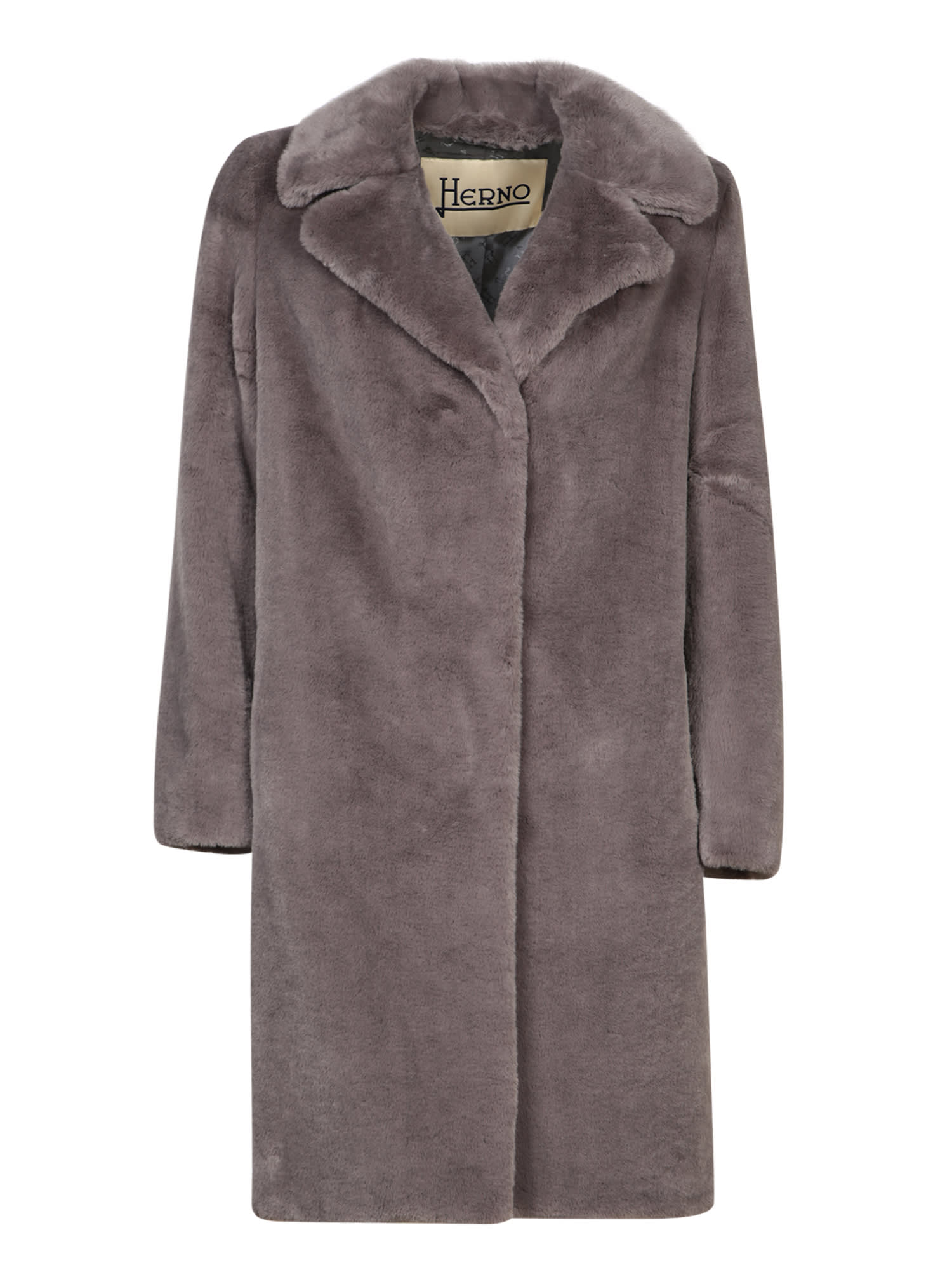 HERNO GREY SOFT FUR COAT 