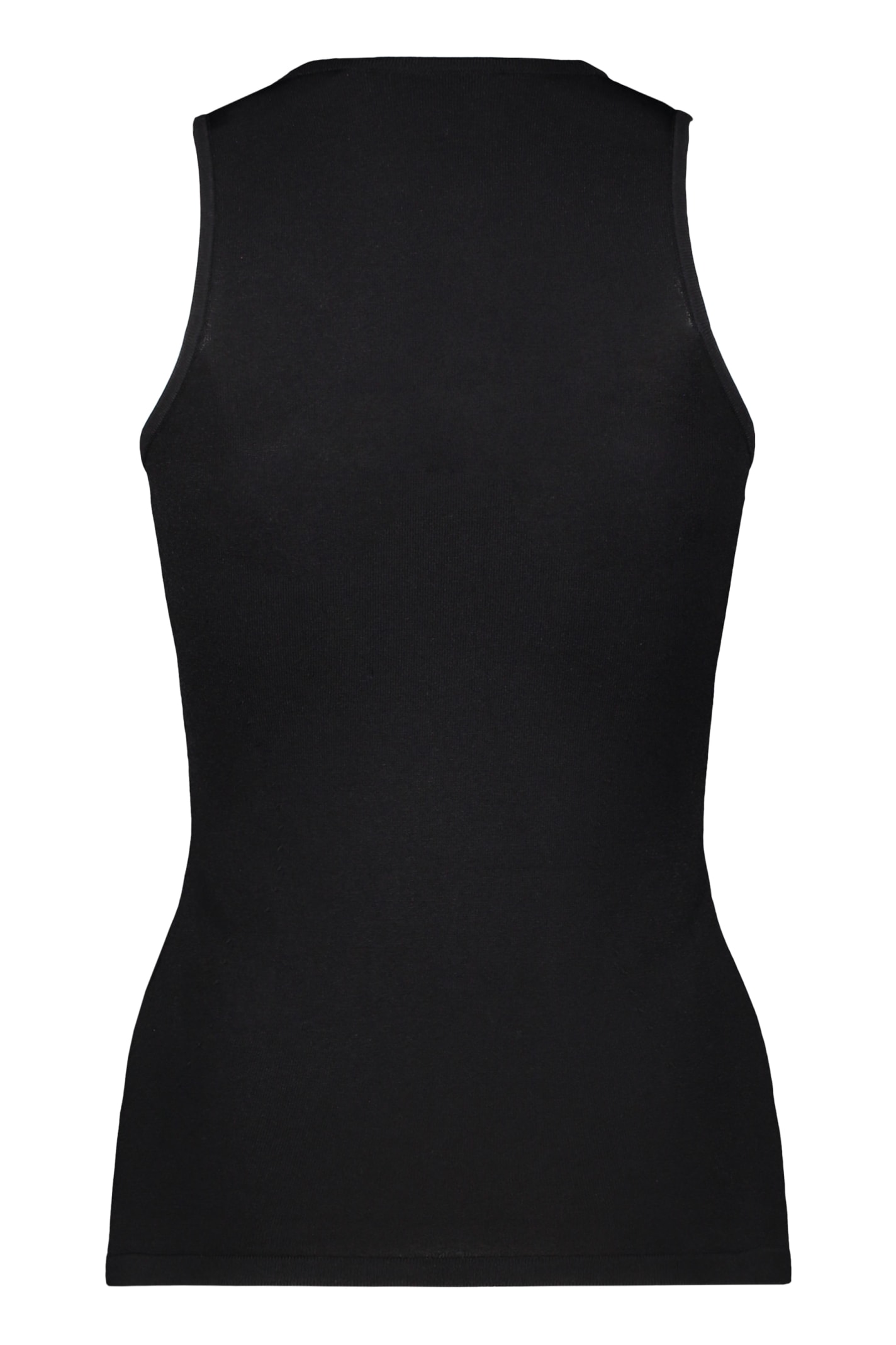 Dsquared2 Compact Knit Viscose Stretch Tank Top In Black