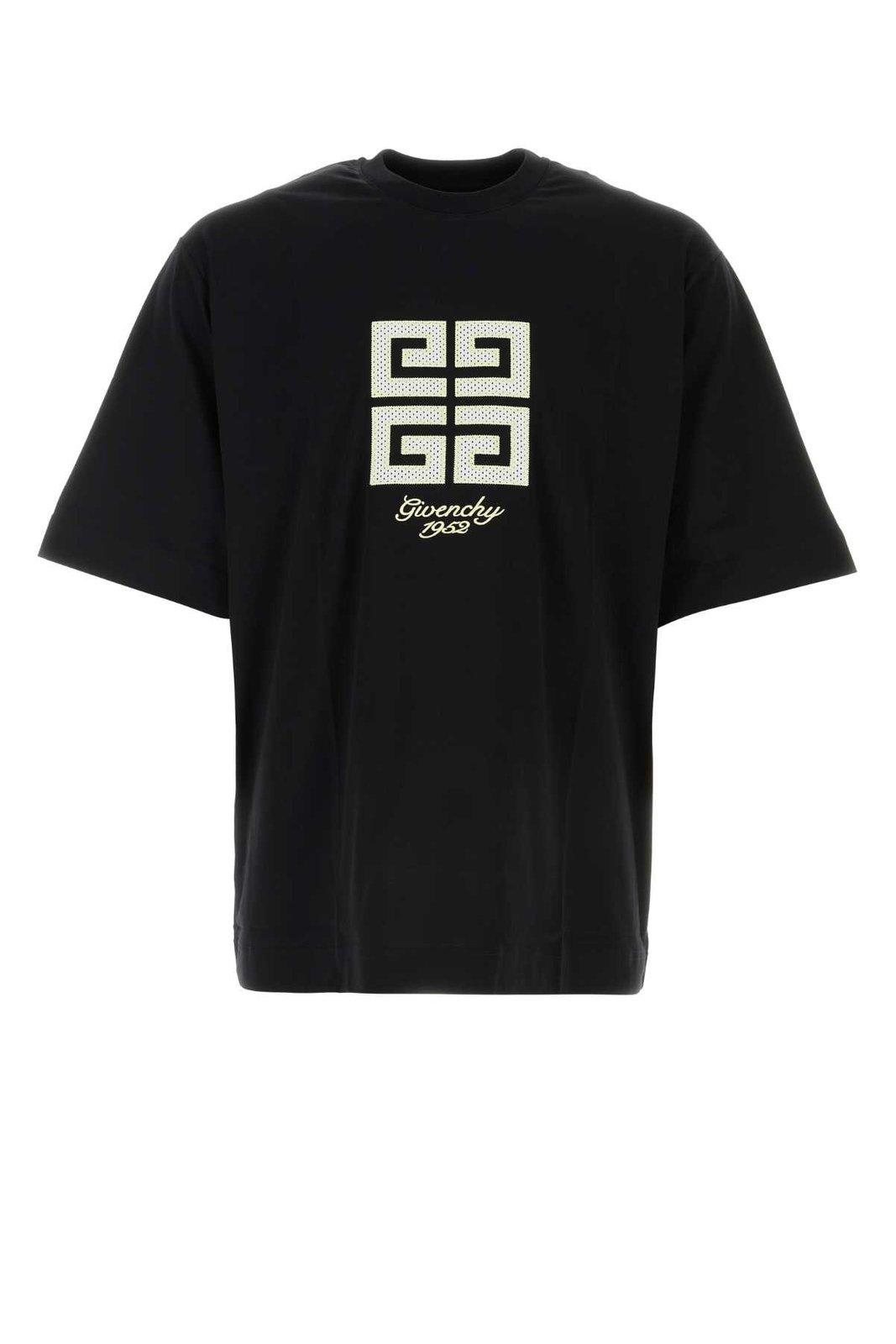 Shop Givenchy 4g Embroidered Crewneck T-shirt In Black