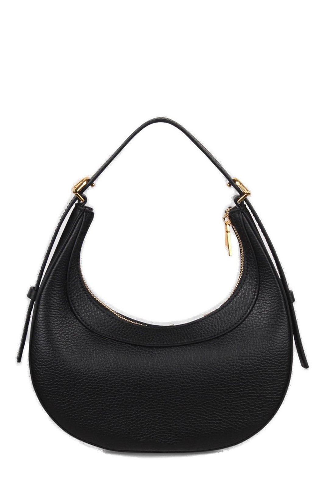 Shop Coccinelle Whisper Logo Stamp Shoulder Bag In Black