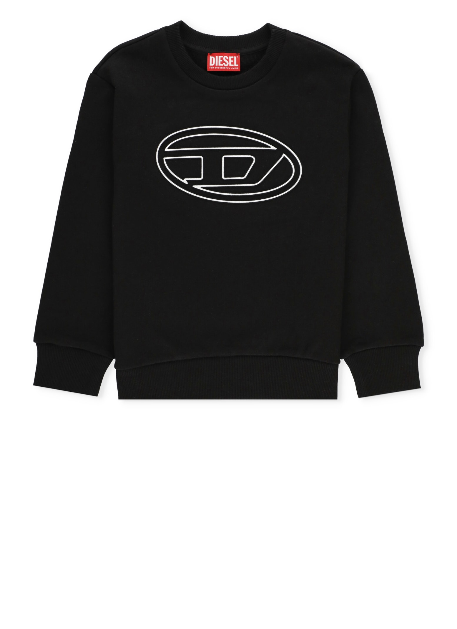 Diesel Kids' Smartbigoval Over Sweatshirt In Black