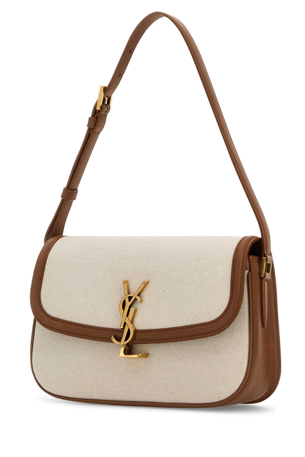 Saint Laurent Sand Canvas Solferino Shoulder Bag