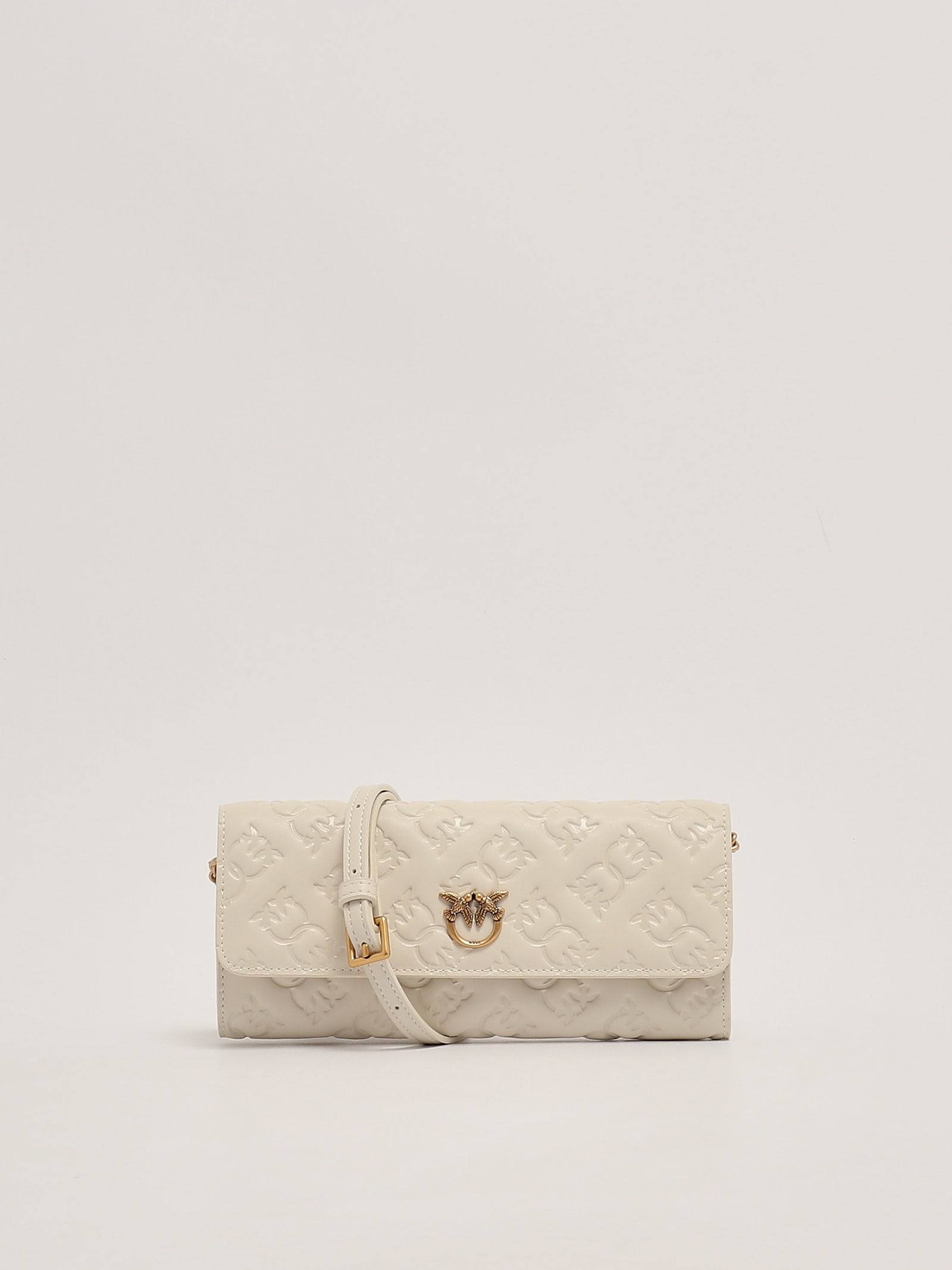 Shop Pinko Love Tiny Birds Wallet Wallet In Bianco