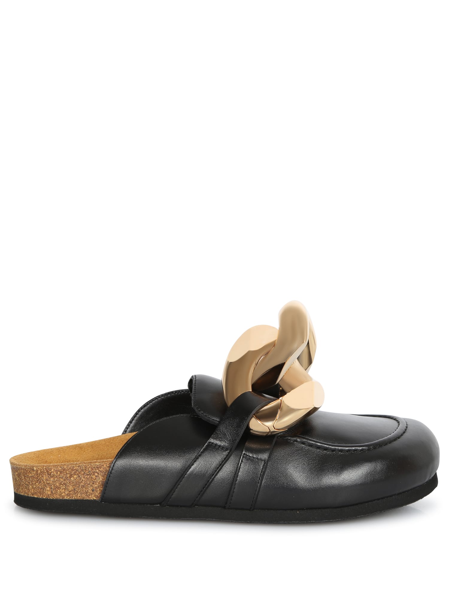 Shop Jw Anderson Chain Black Leather Loafers