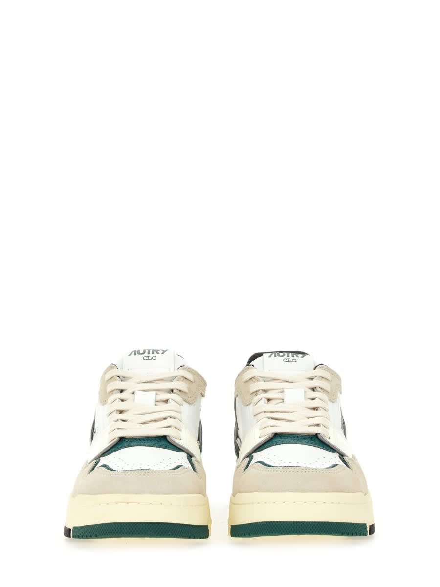 Autry Clc Low Sneakers In White Leather In Multi