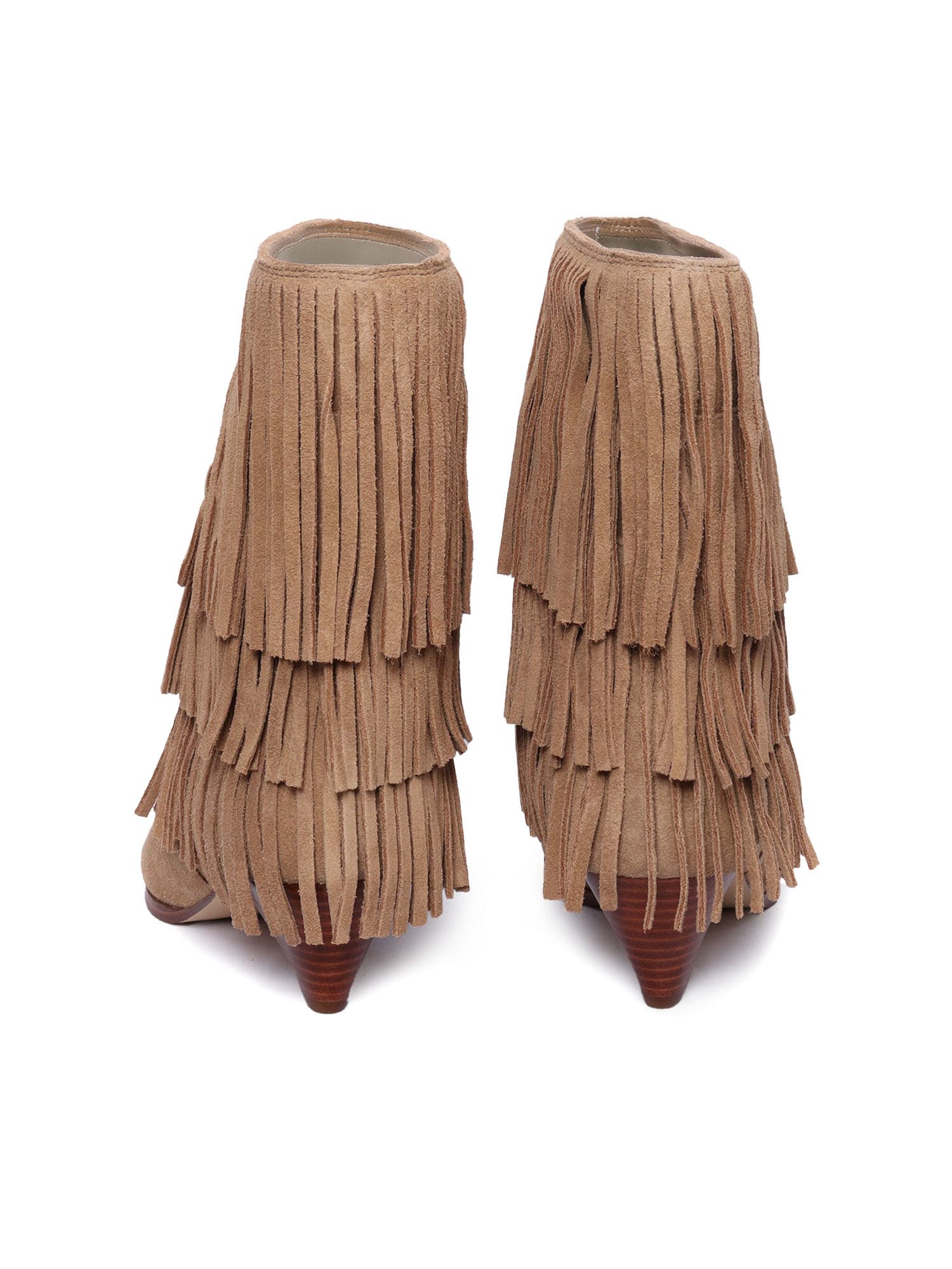 Michael Kors Jayla Suede Fringed Ankle Boot In Brown