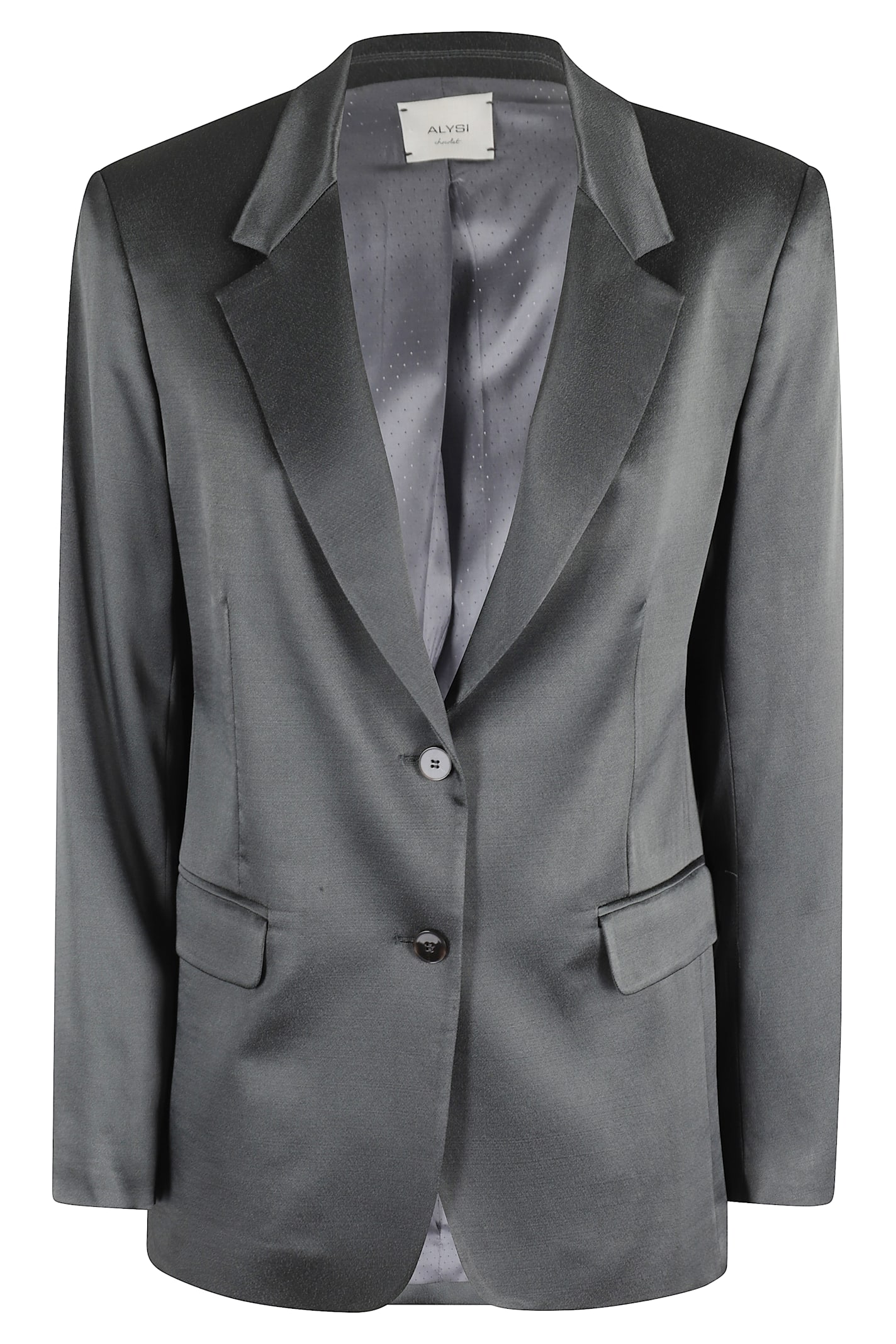 Alysi Single-breasted Blazer In Gray