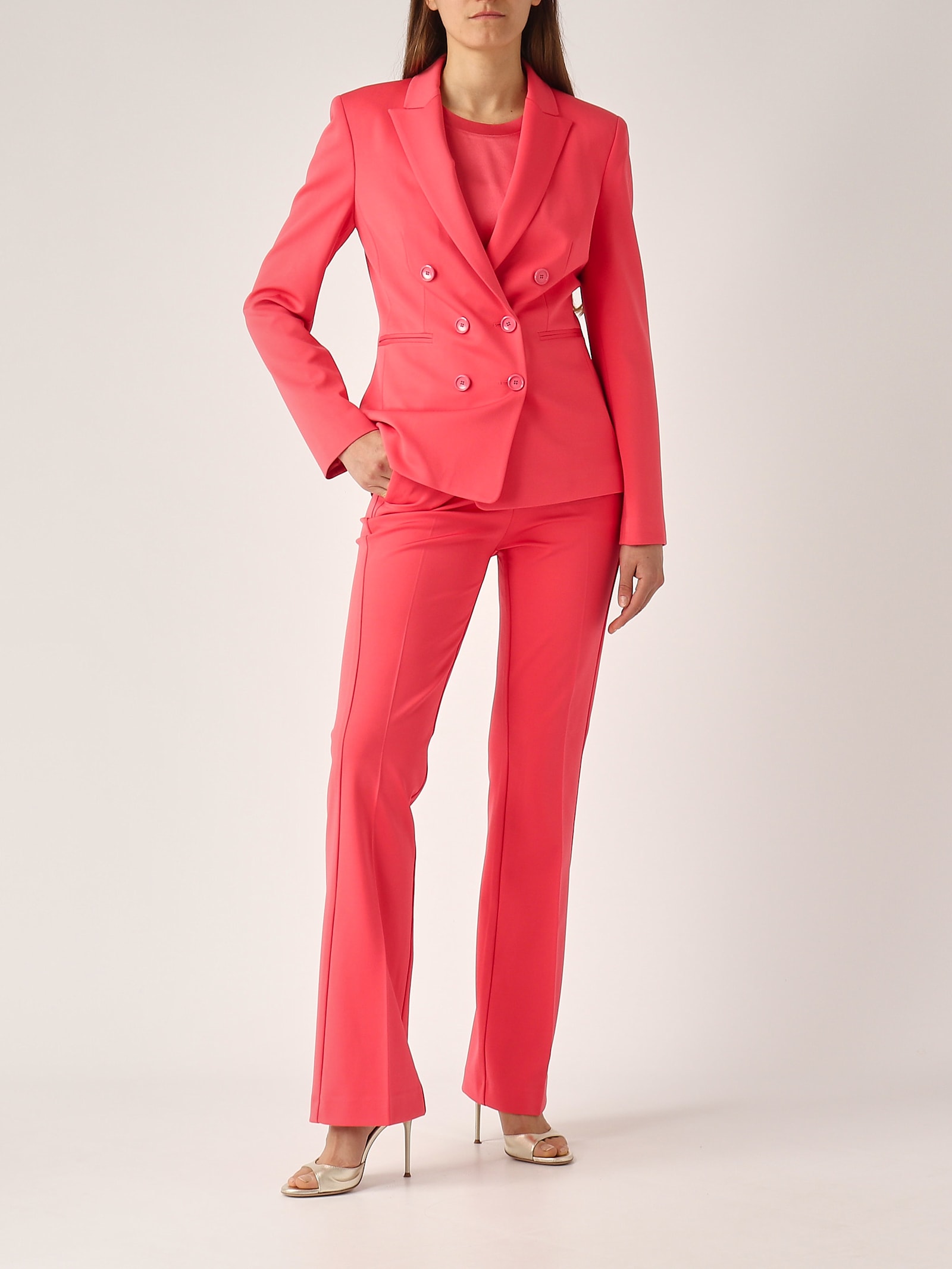 Pinko Farida Blusa Satin Blouse In Corallo