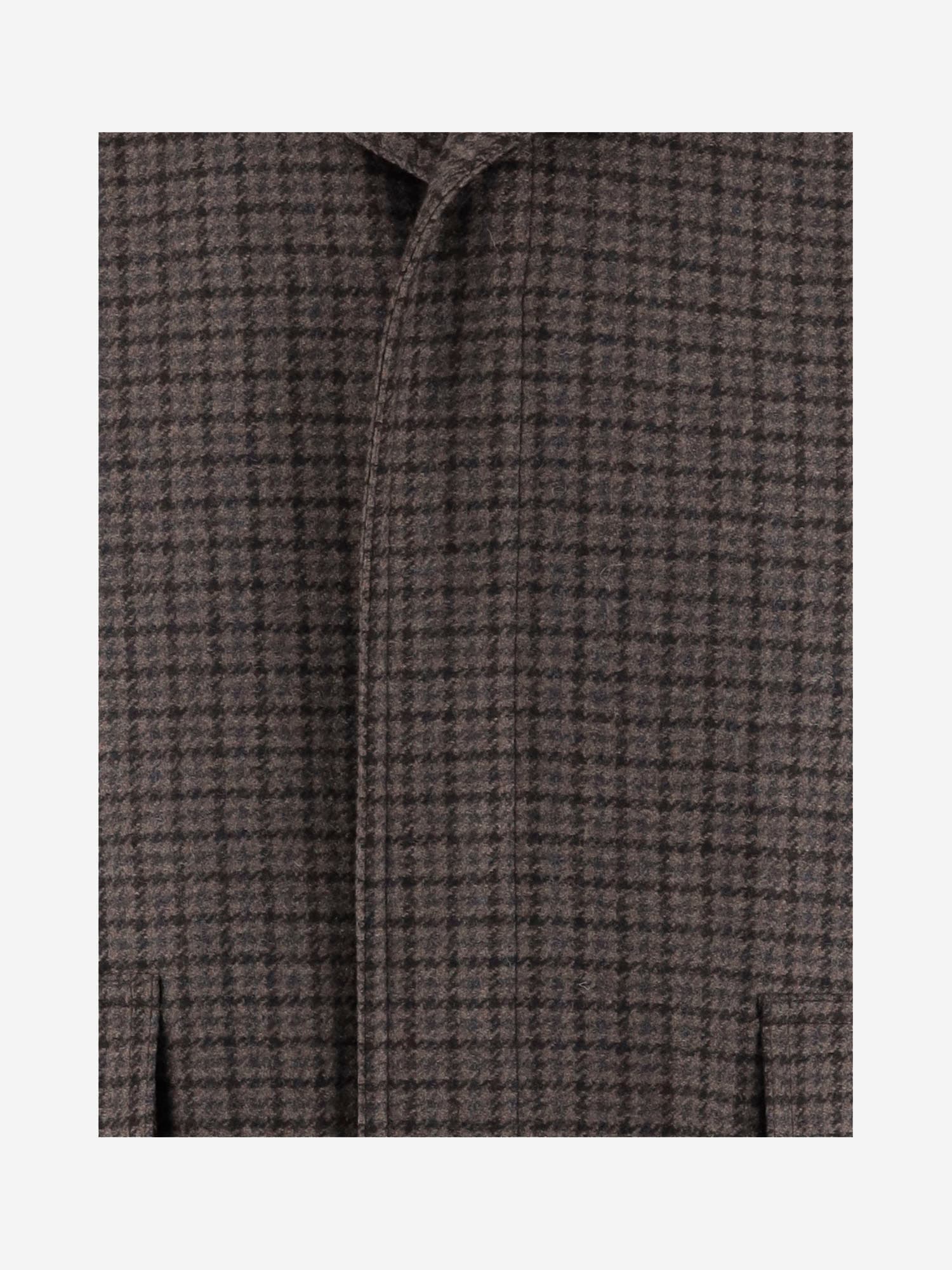 Tagliatore Check-print Coat In Brown