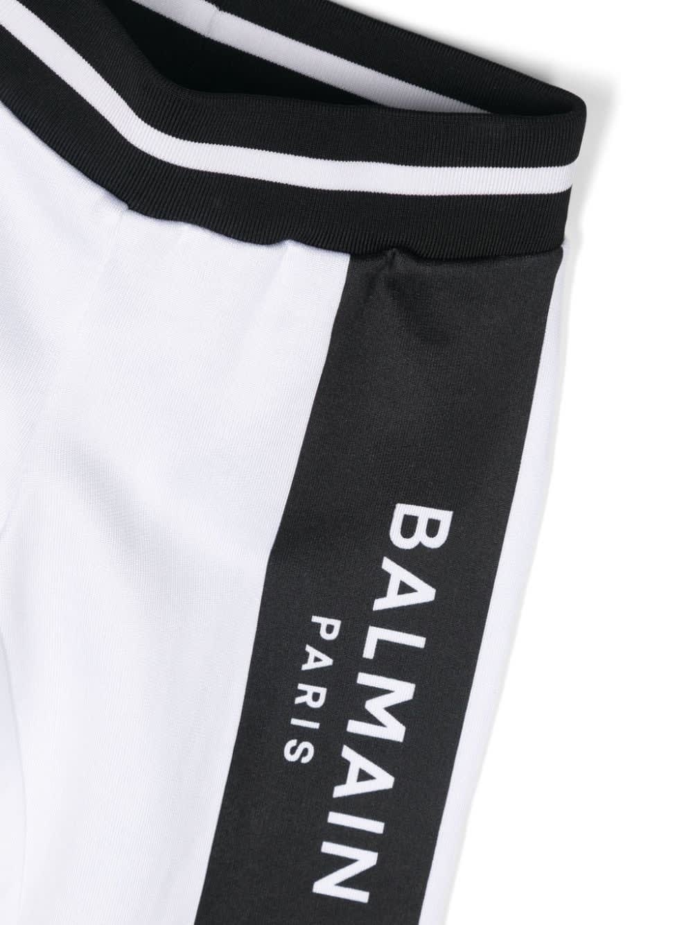 Shop Balmain Completo Con Logo In White