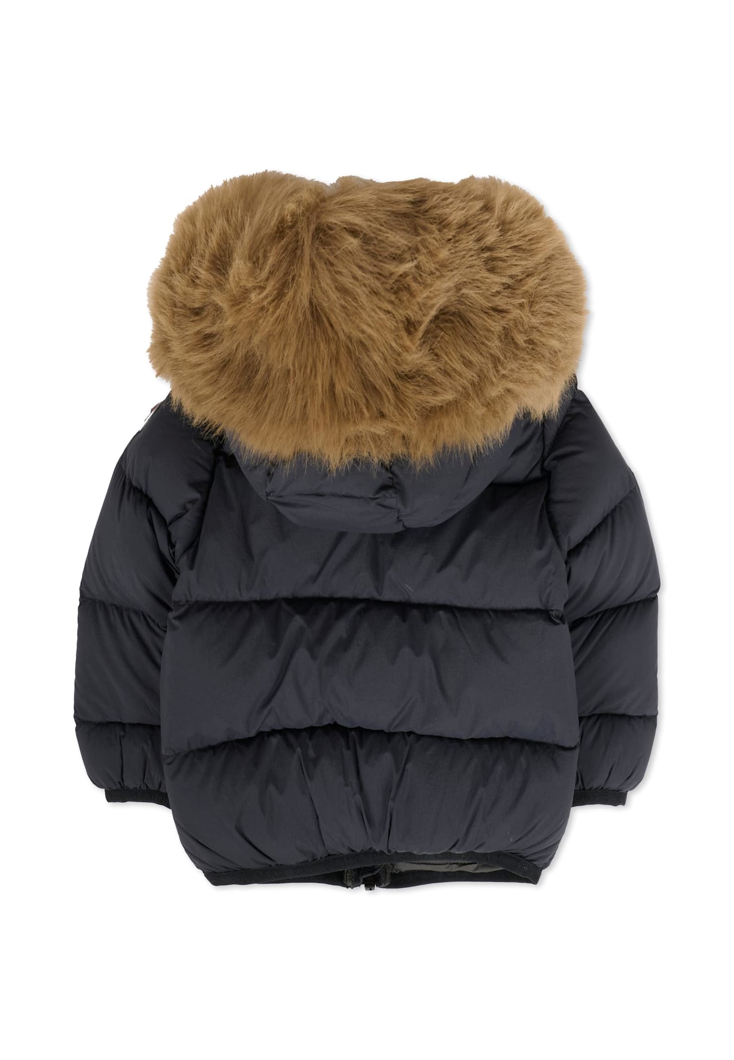 Colmar Black Down Jacket For Babykids With Logo In Black