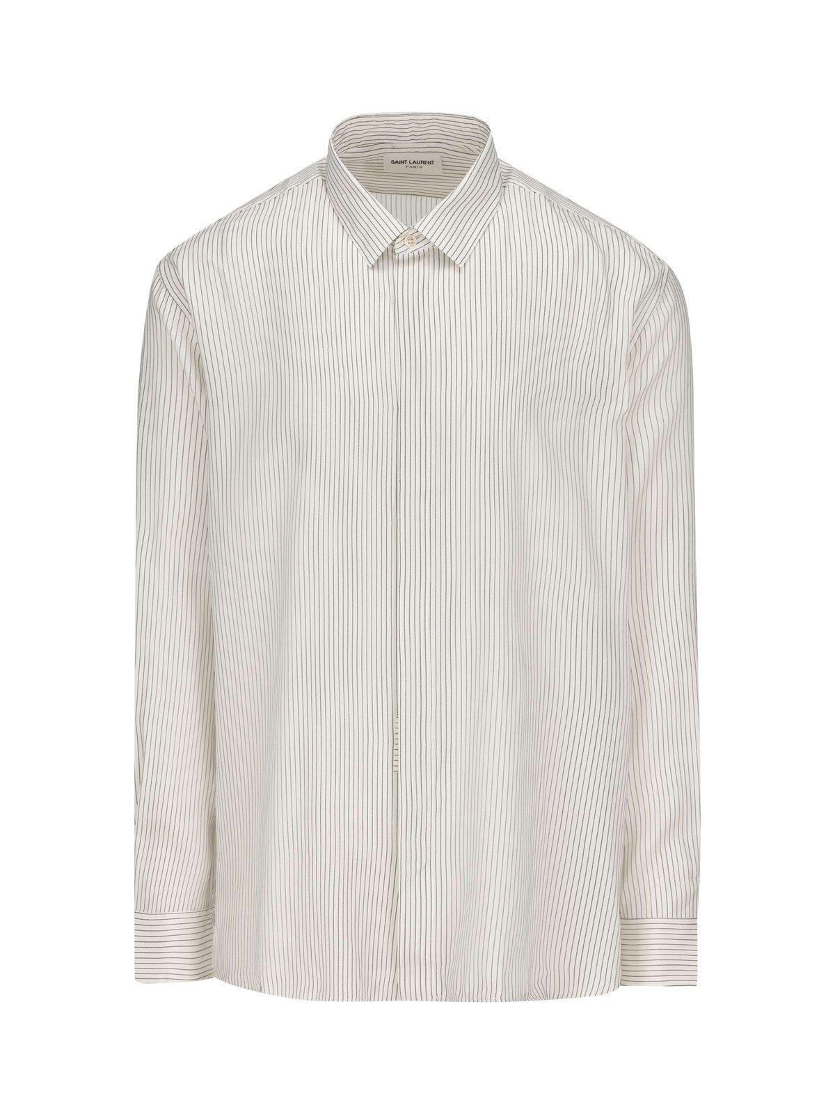 Saint Laurent Striped Long-sleeved Shirt