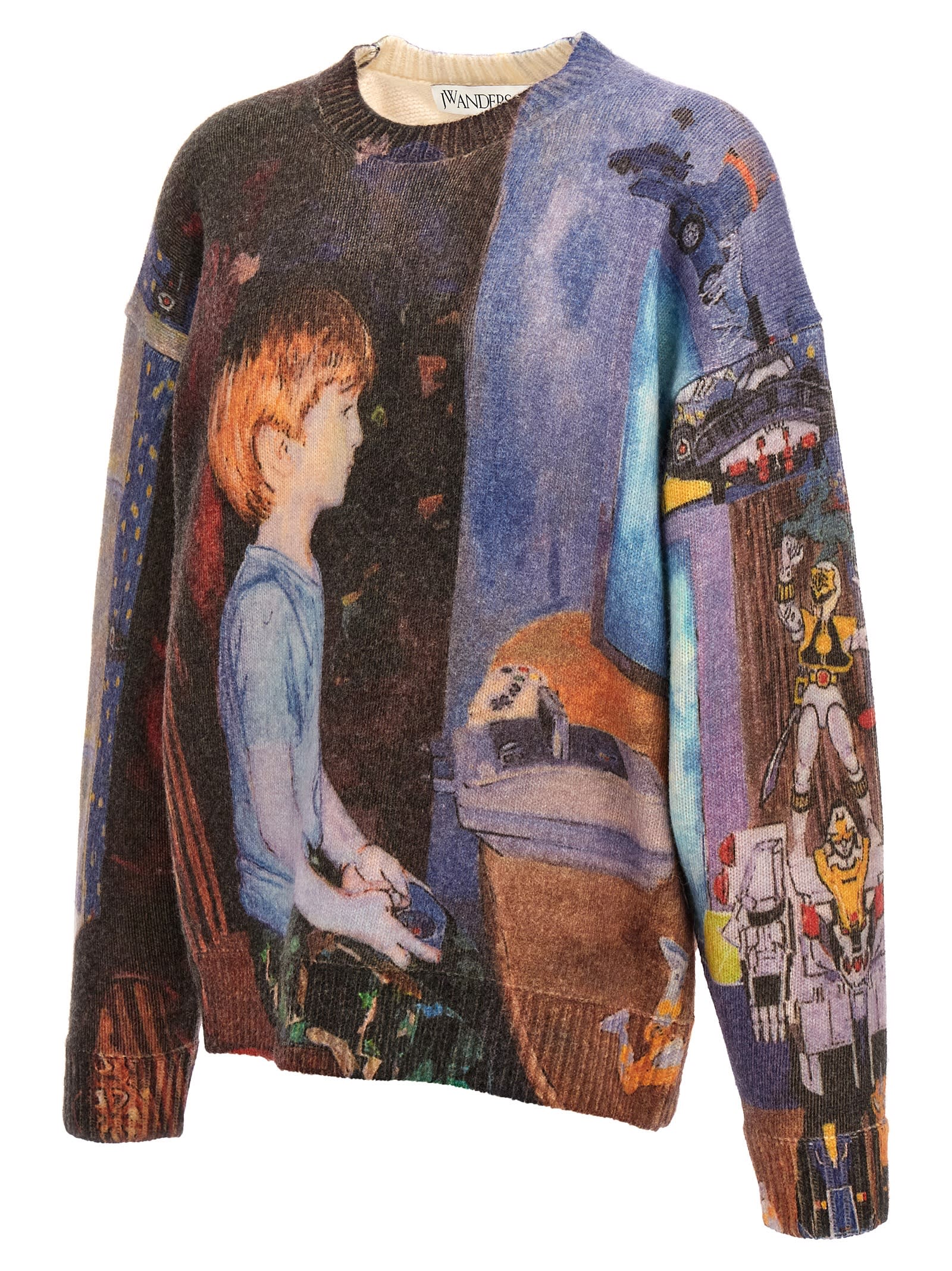 Shop Jw Anderson Computer Print Sweater In Multicolor