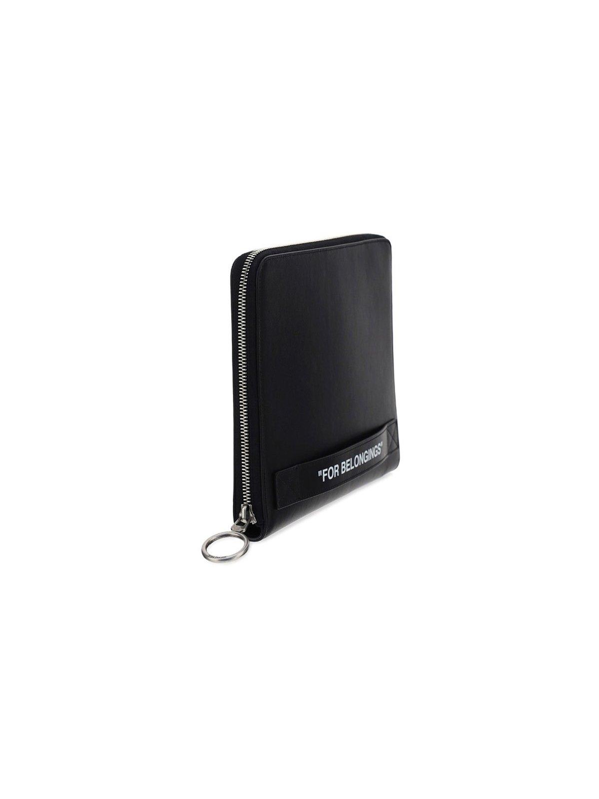 Shop Off-white Quote Printed Zip-up Wallet In Non Definito
