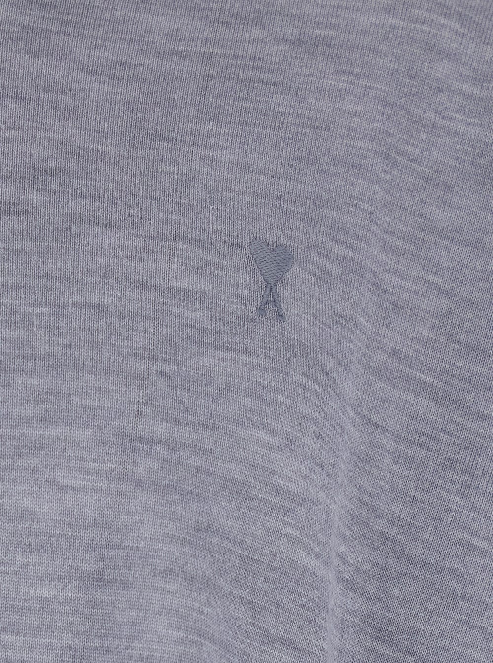 Ami Alexandre Mattiussi Grey Crew Neck Sweater With Embroidered Logo On The Front In Wool Man In Gray