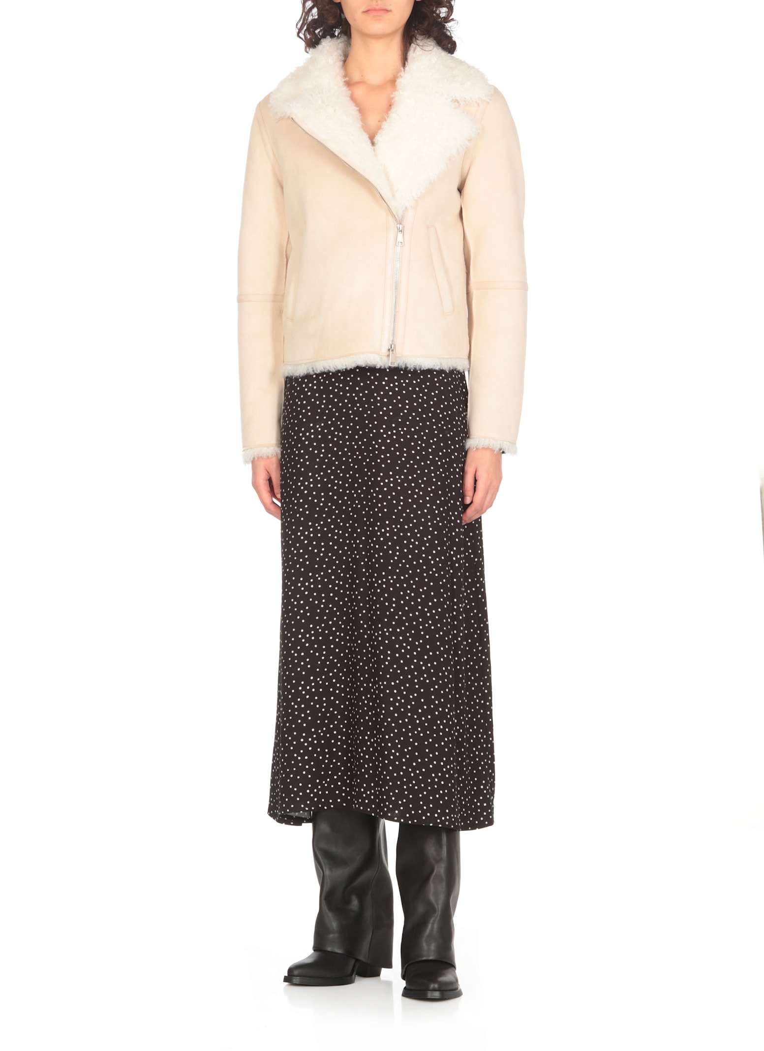 Shop Betta Corradi Synthetic Fur Coat In Ivory