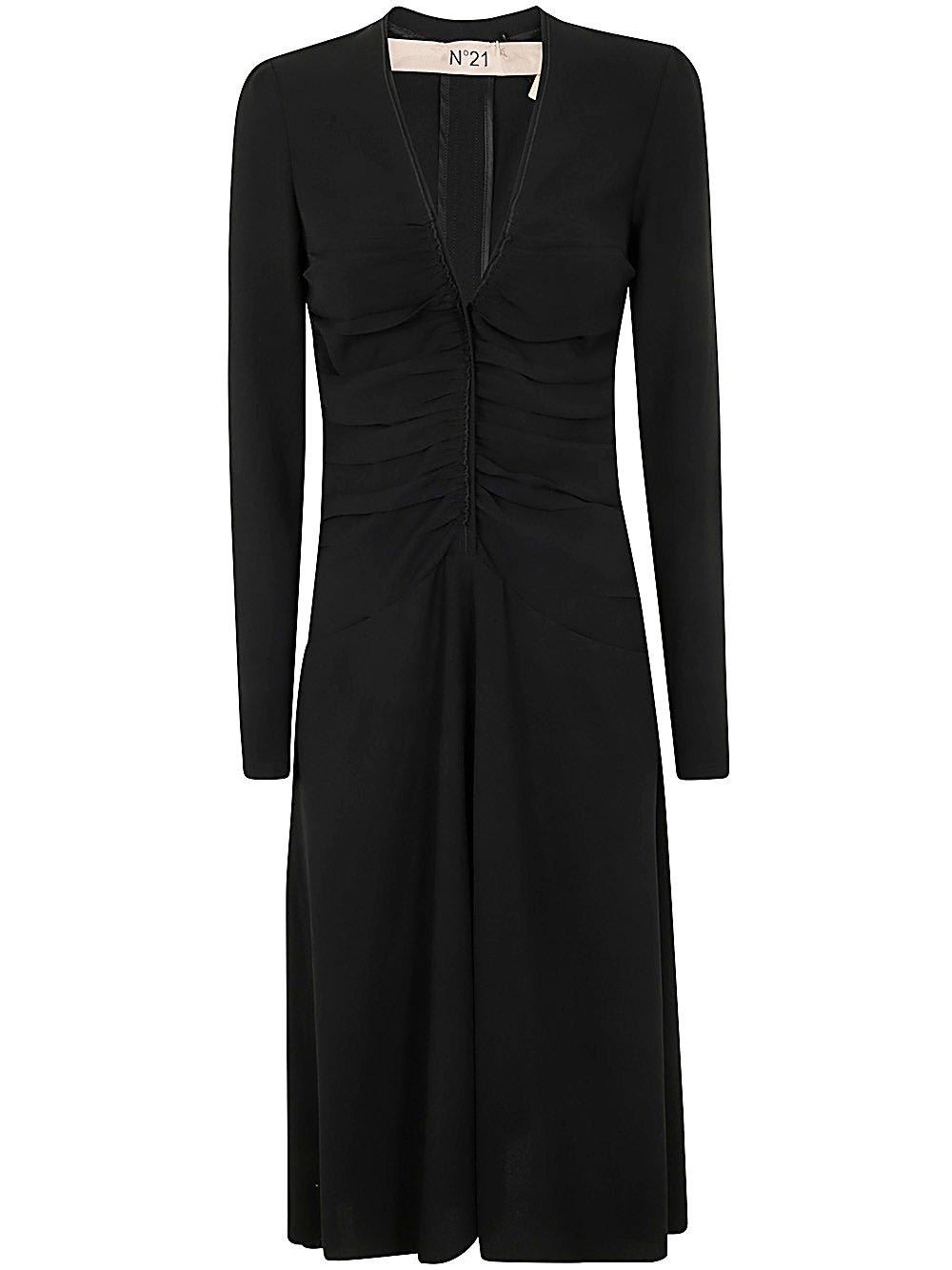 Ruched Detail Crepe Midi Dress