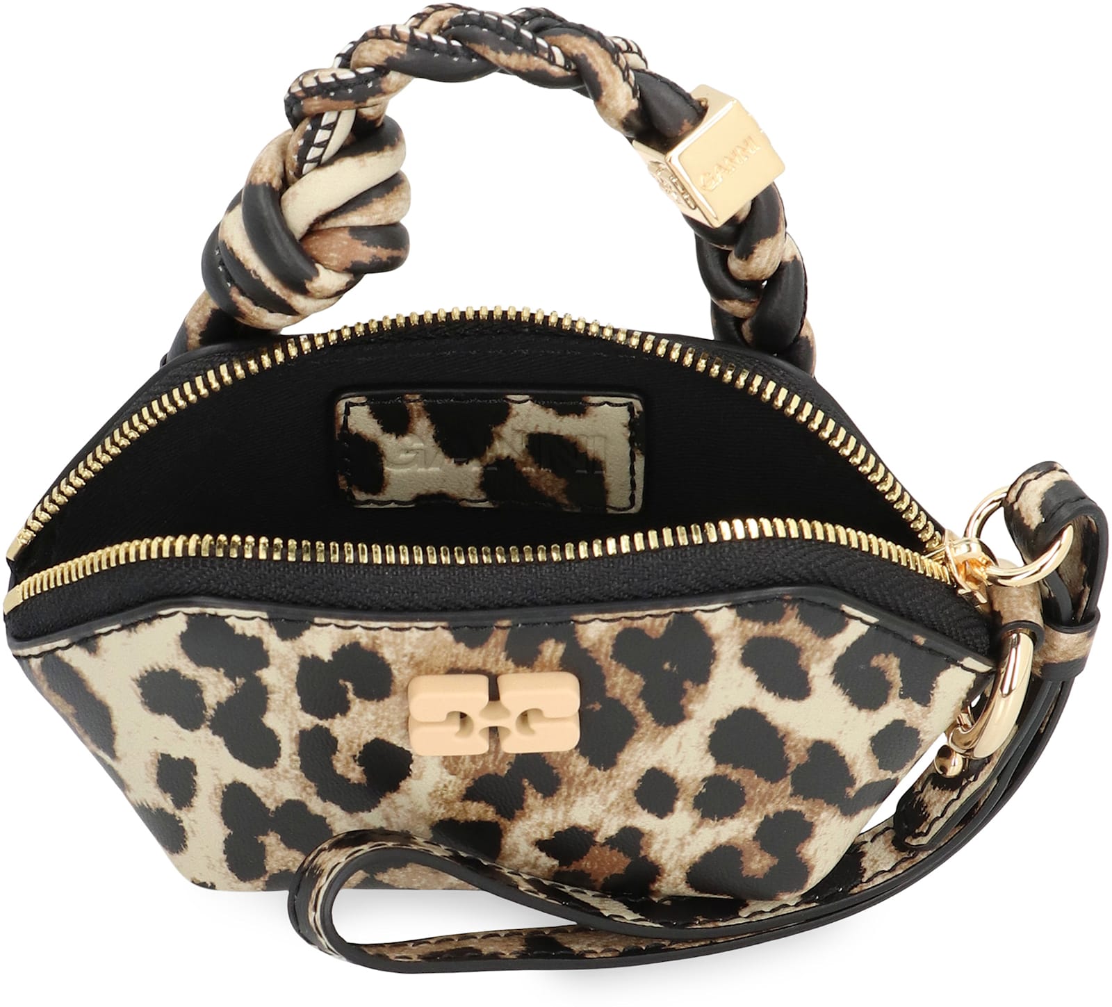 Ganni Bou Mini Keychain Bag In White