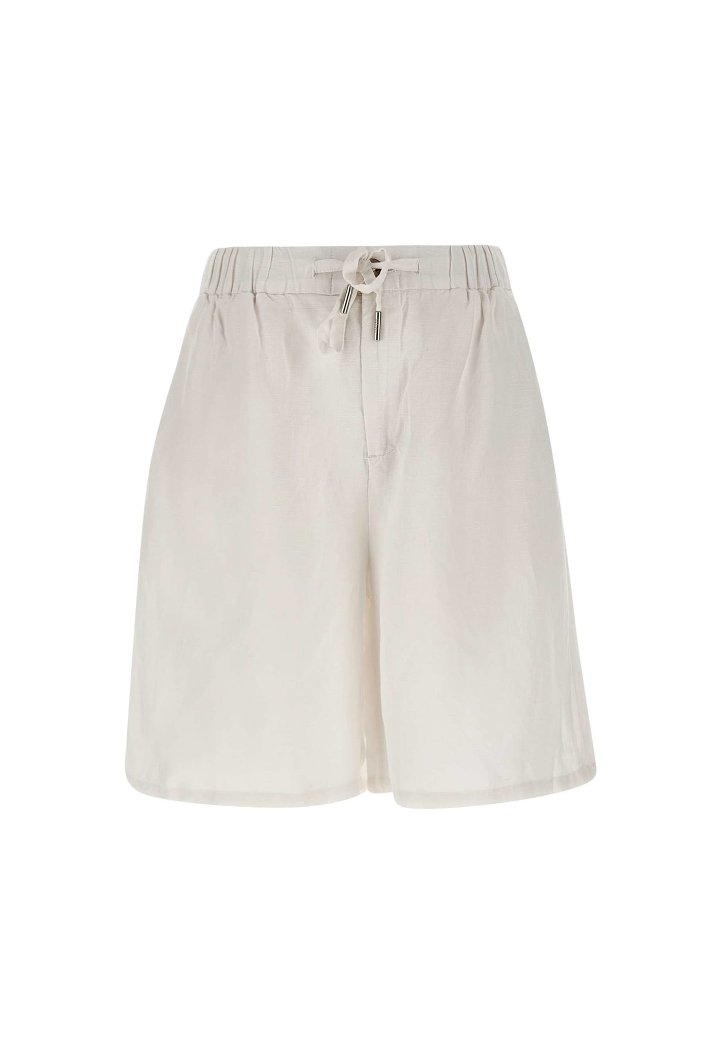 Shop Sun 68 Linen And Viscose Shorts In White