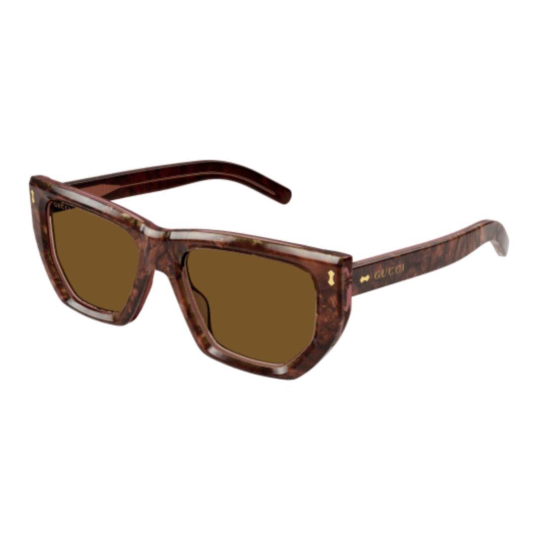 Shop Gucci Geometric Frame Sunglasses In 003 Pink Pink Brown