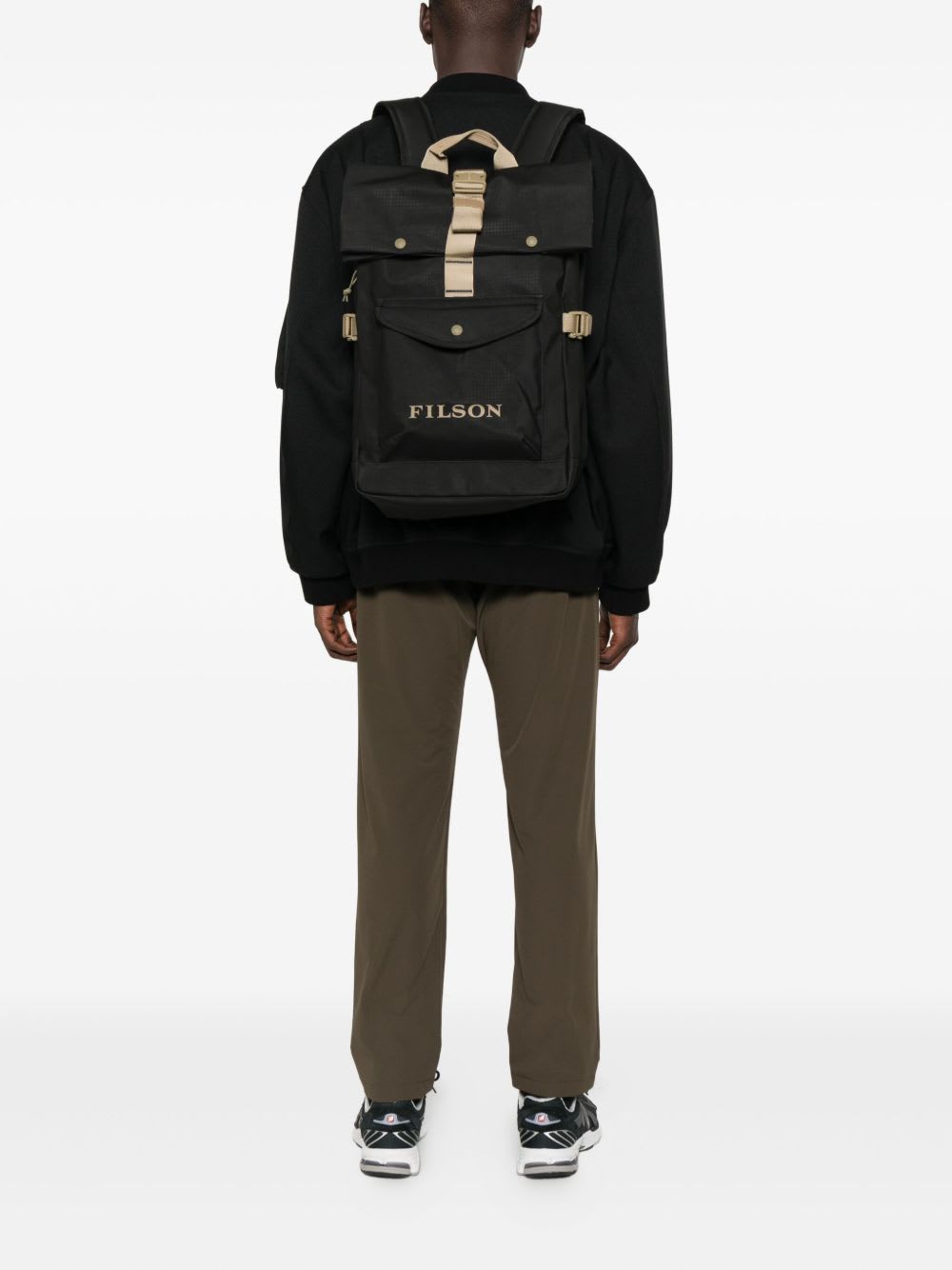 Filson Scout Roll-top Buckle Backpack In Black