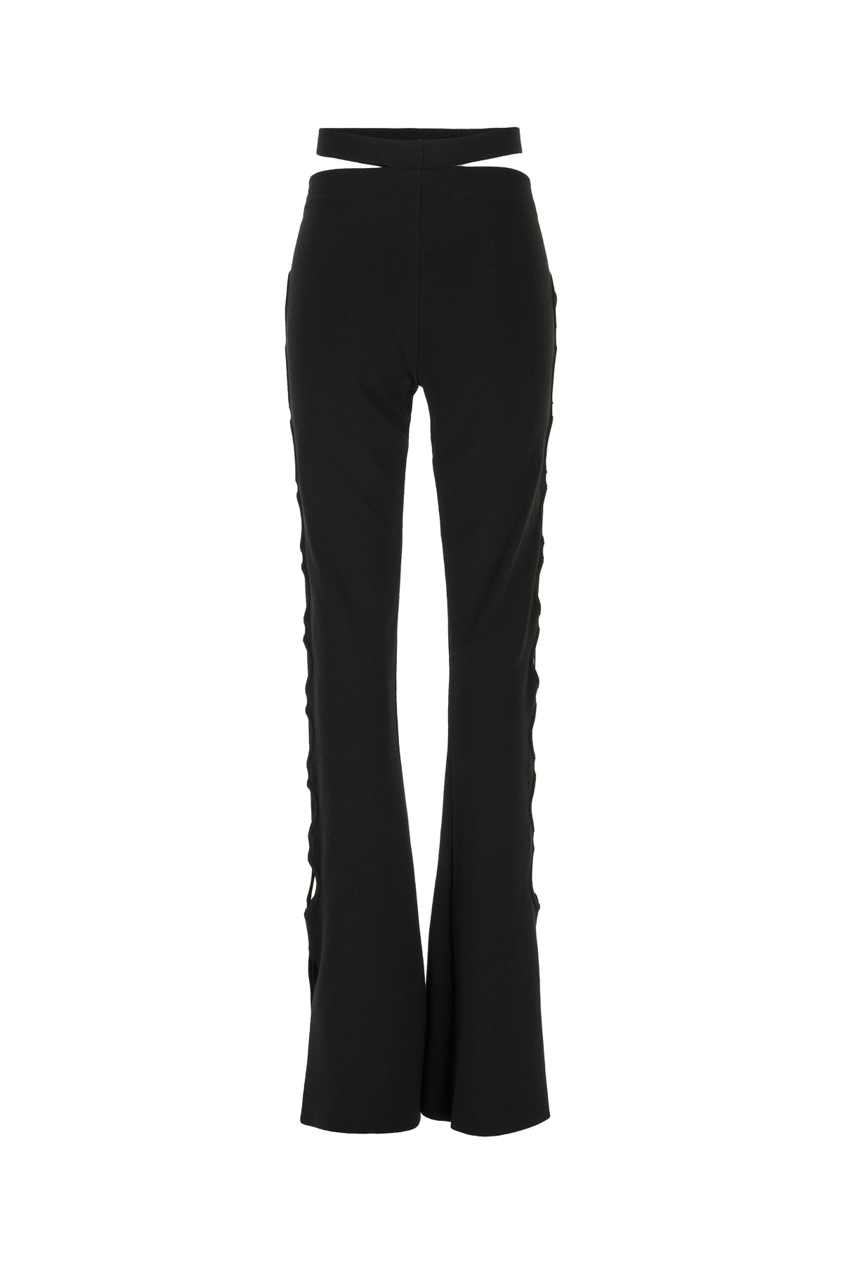Shop Andreädamo Black Stretch Viscose Blend Pants In 004