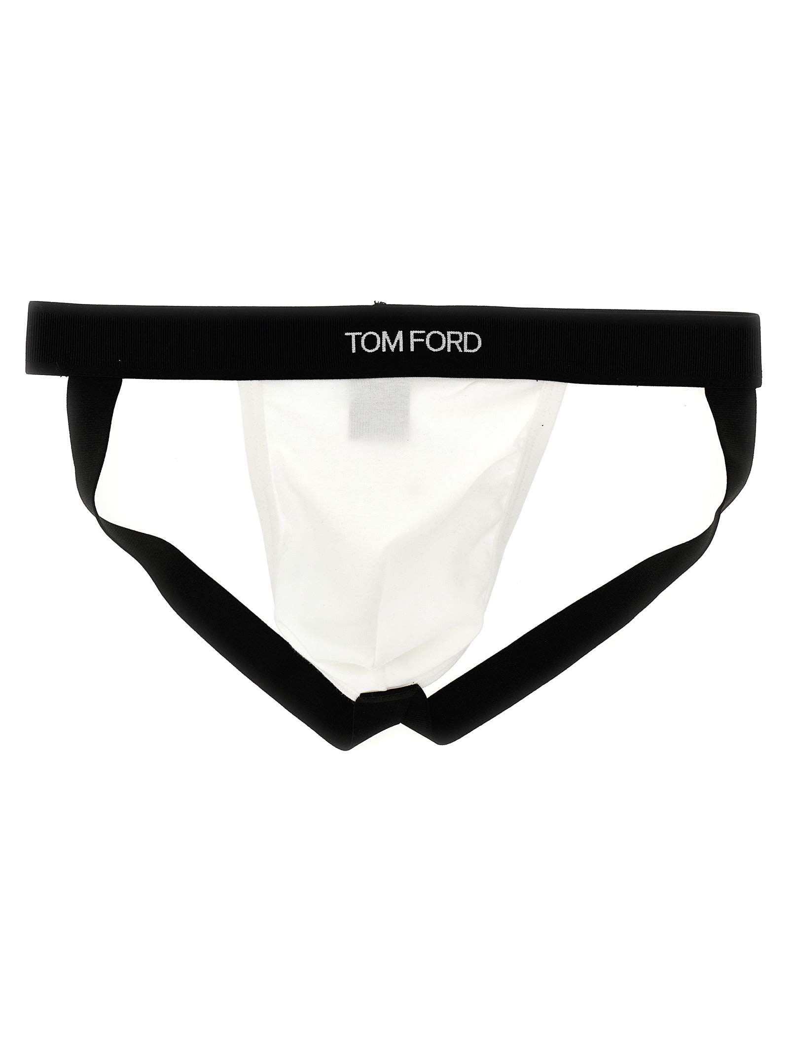 Tom Ford Cotton Blend Regular Fit Jock Strap In White