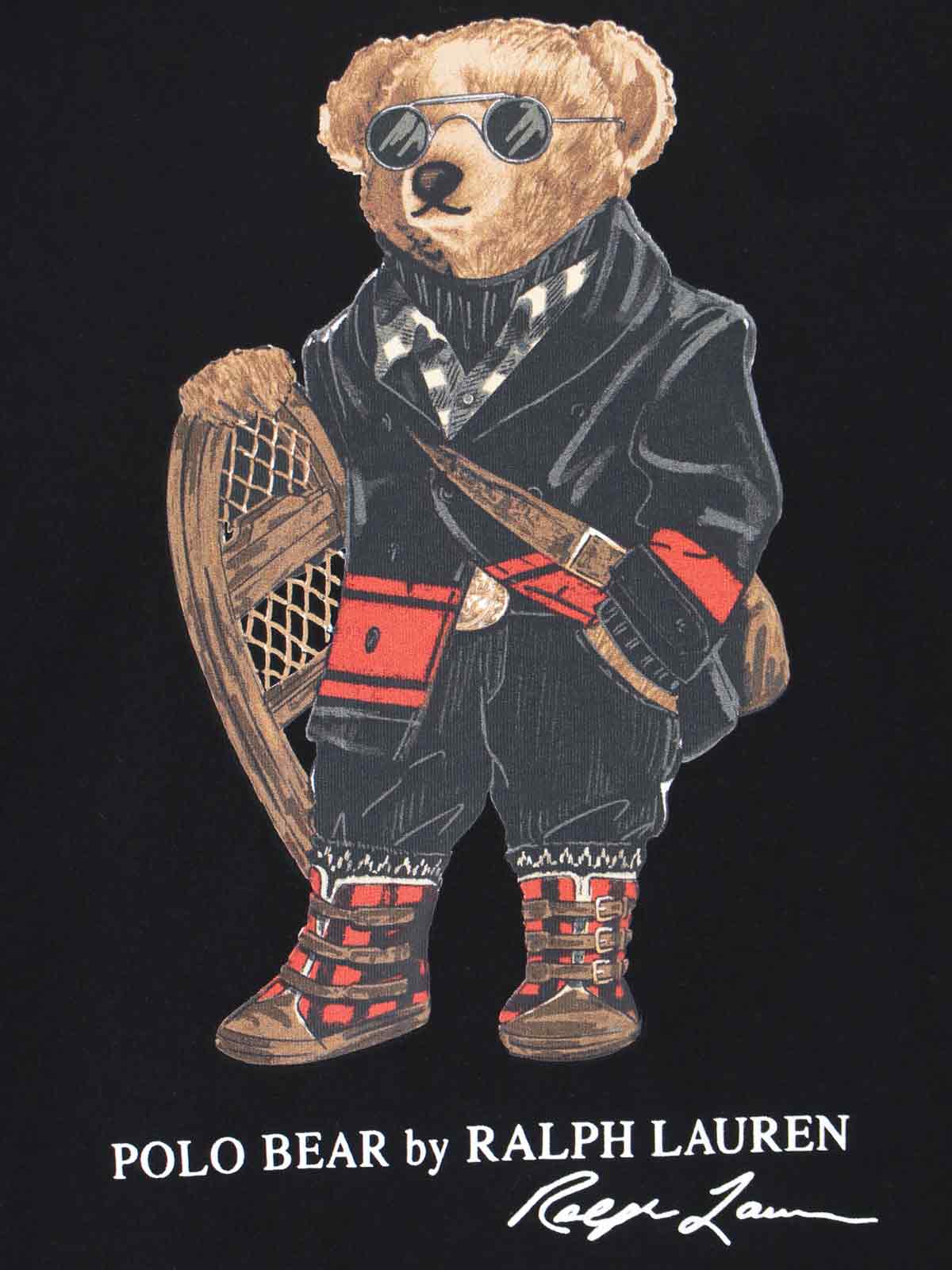 Polo Ralph Lauren Mens Fa25 Black Holiday Bear Bear-print Short-sleeve Cotton T-shirt In Black