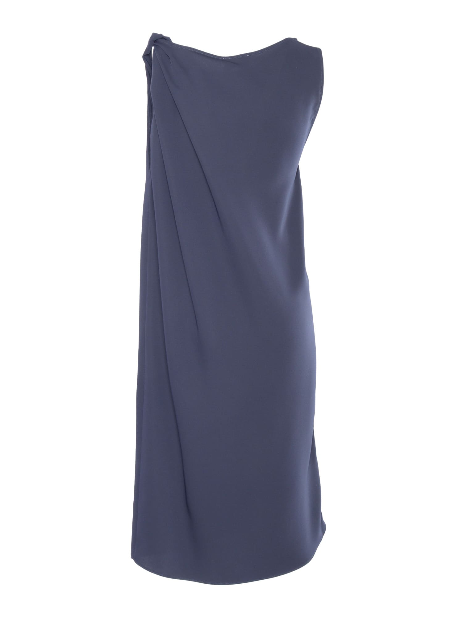 P.a.r.o.s.h Sleeveless Evening Dress With Draped Detail In Blue