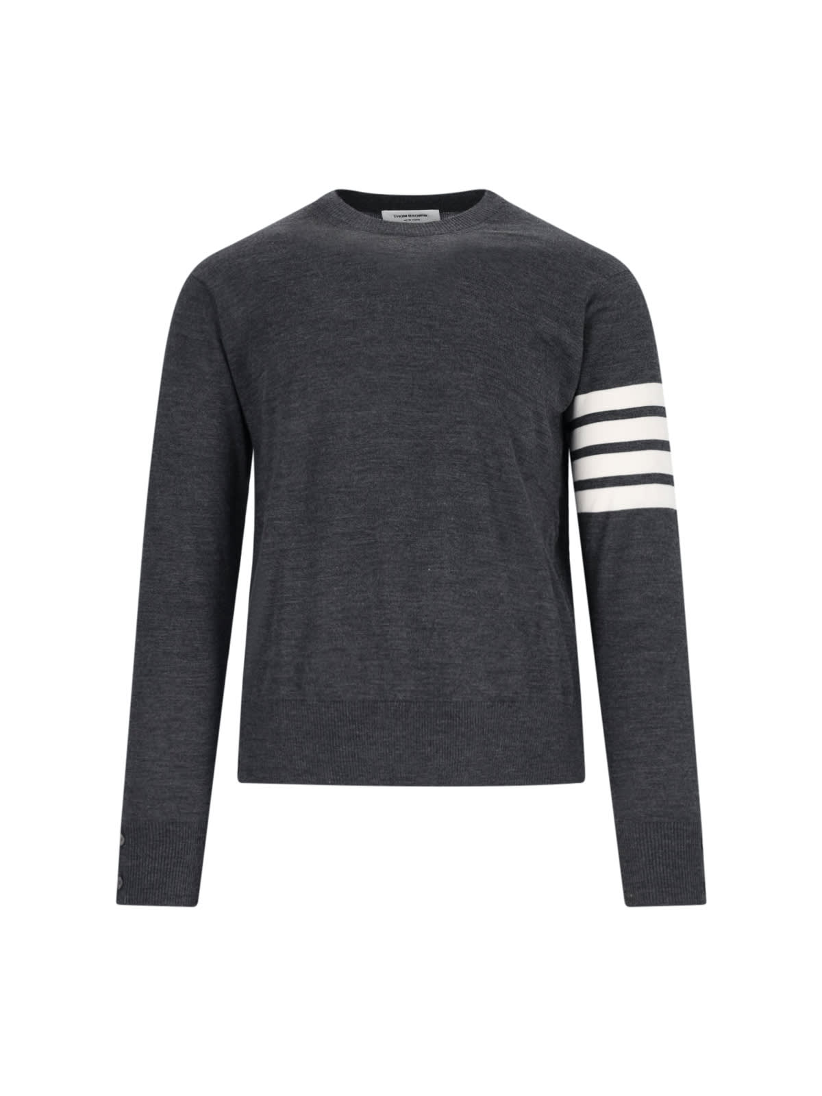 Thom Browne 4-bar Stripe Virgin Wool Jumper In Gray