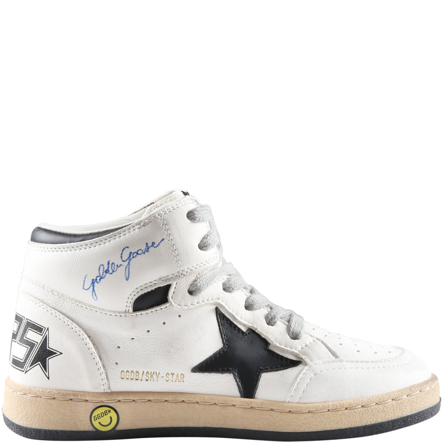 Golden Goose Kids' White Sneakers For Boy With Star And Logo