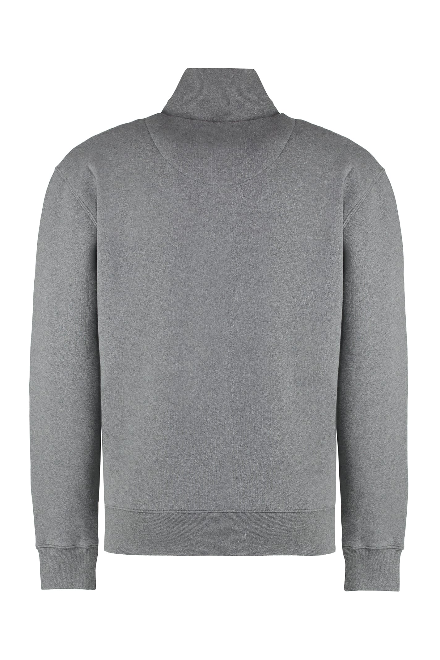 Shop Maison Kitsuné Logo Detail Cotton Sweatshirt In Grey
