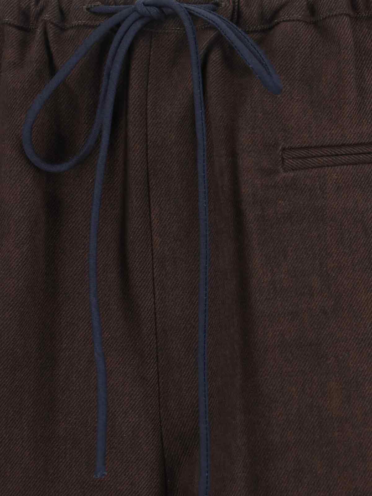 Sibel Saral Wide-leg Trousers With Elastic Waistband And Minimalist Design In Brown