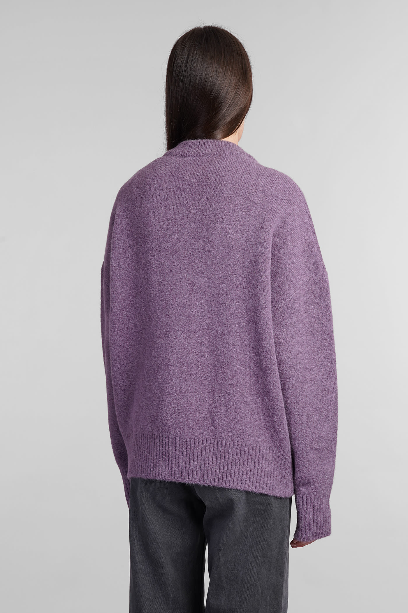 Shop Ami Alexandre Mattiussi Cardigan In Viola Wool