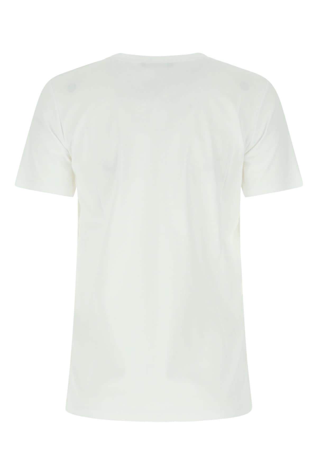 Shop Balmain 3 Btn Printed  T-shirt In Blanc/noir