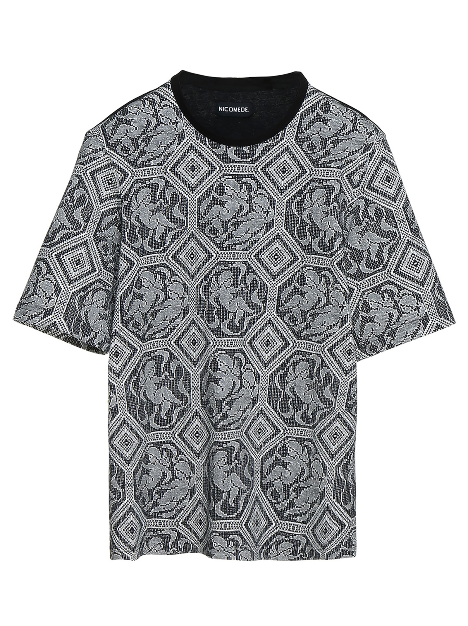 Nicomede All Over Print T-shirt In White/black