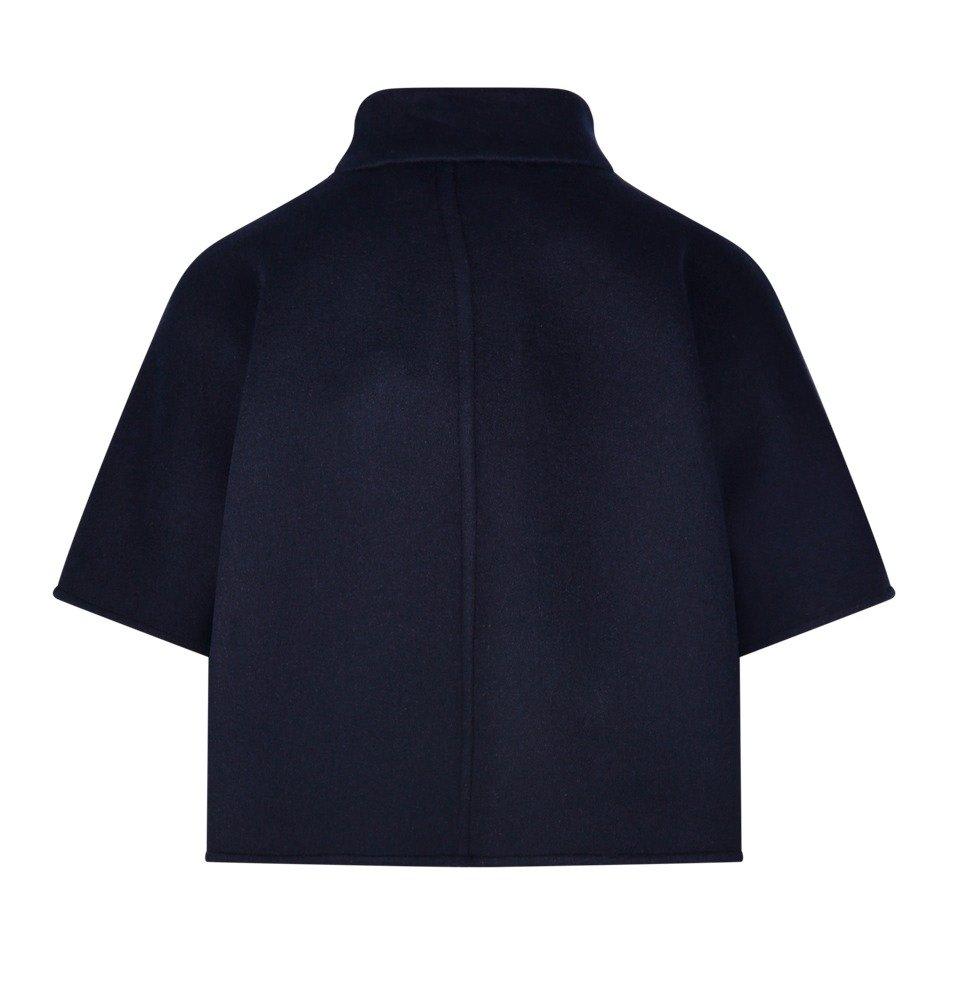 Shop Max Mara Buttoned Short-sleeved Coat In Blu