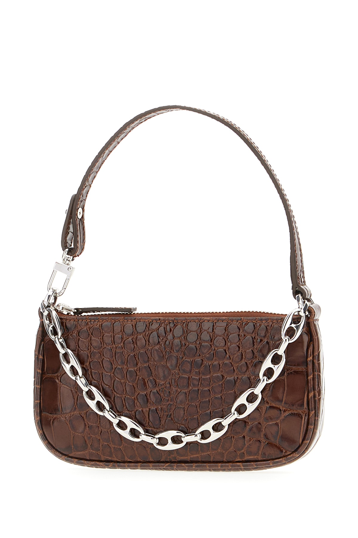 By Far Chocolate Leather Rachel Handbag In Nutella