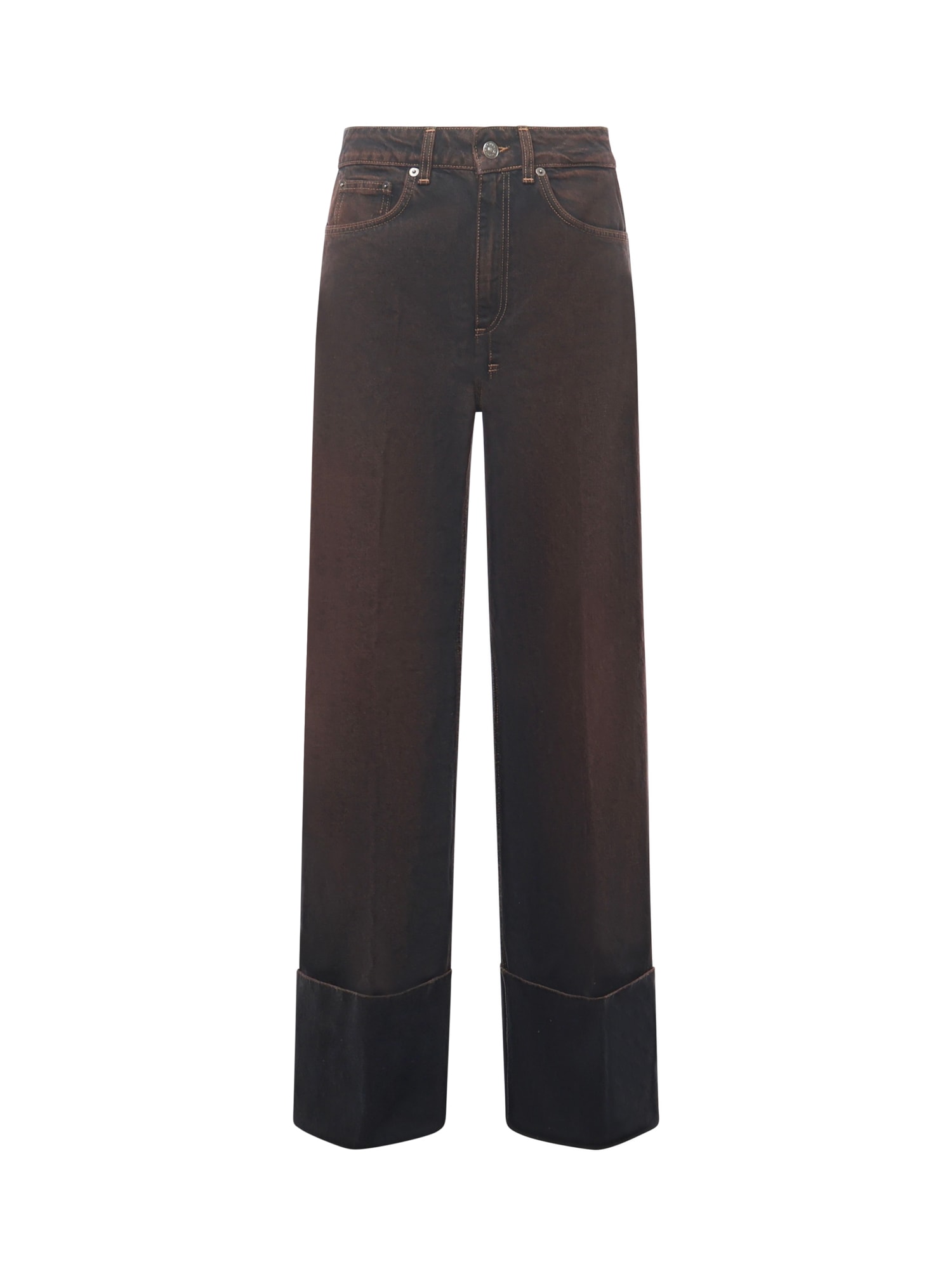 Dondup Beatrix Cuffed Jeans In Brown