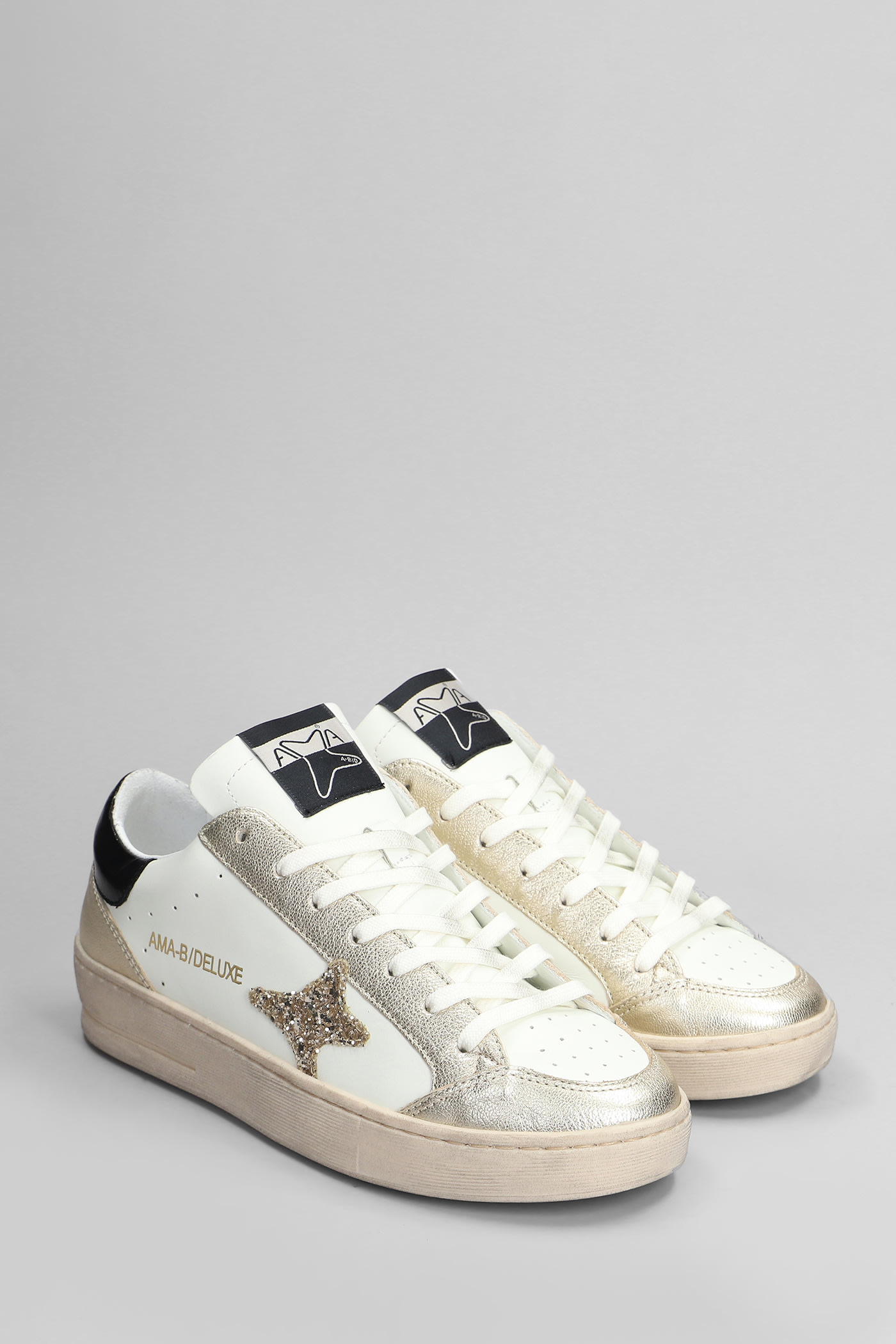 Ama Brand Sneakers In White Leather In White