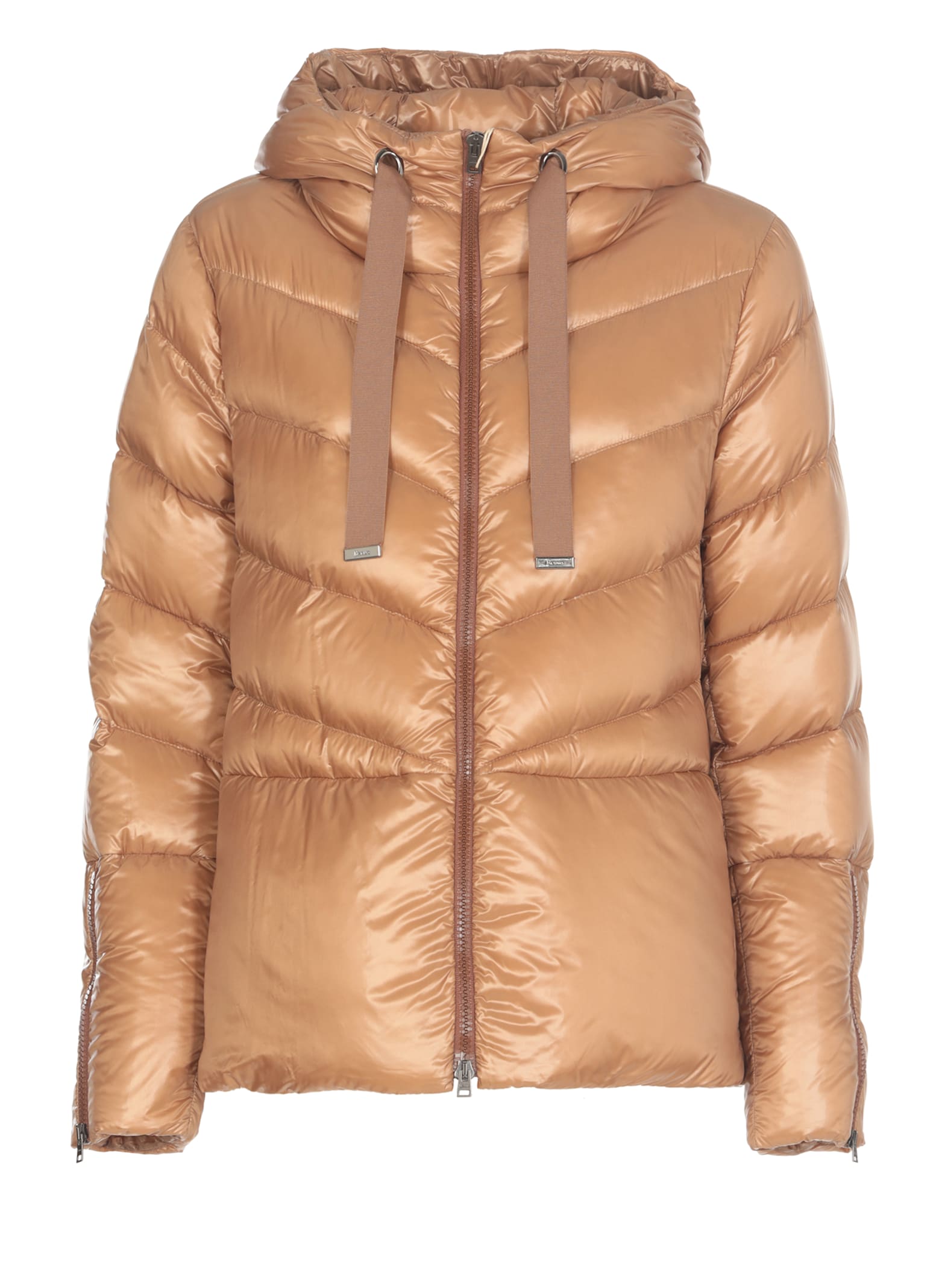 Shop Herno Quilted Down Jacket In Brown