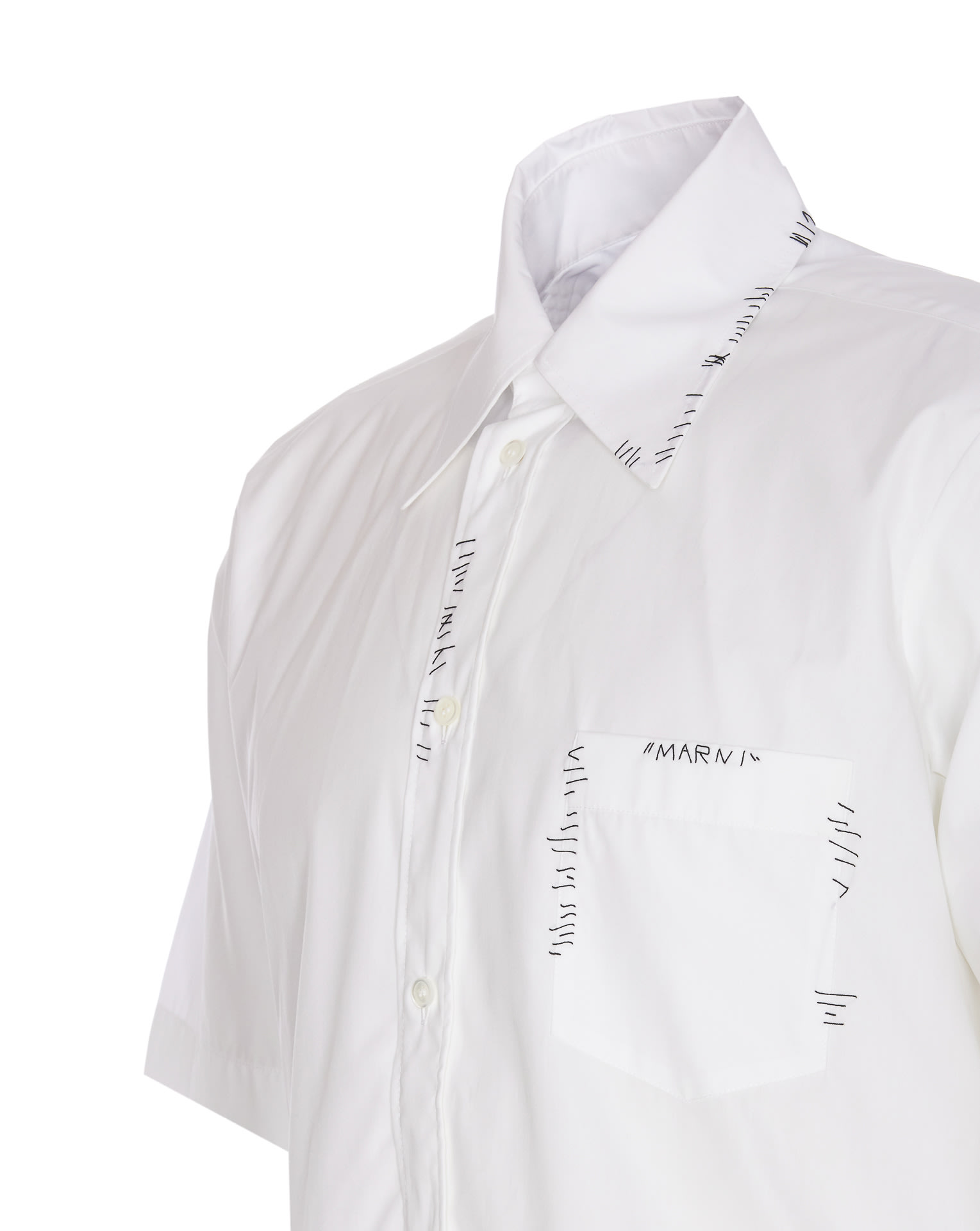 Shop Marni Shirt With  Mending In White