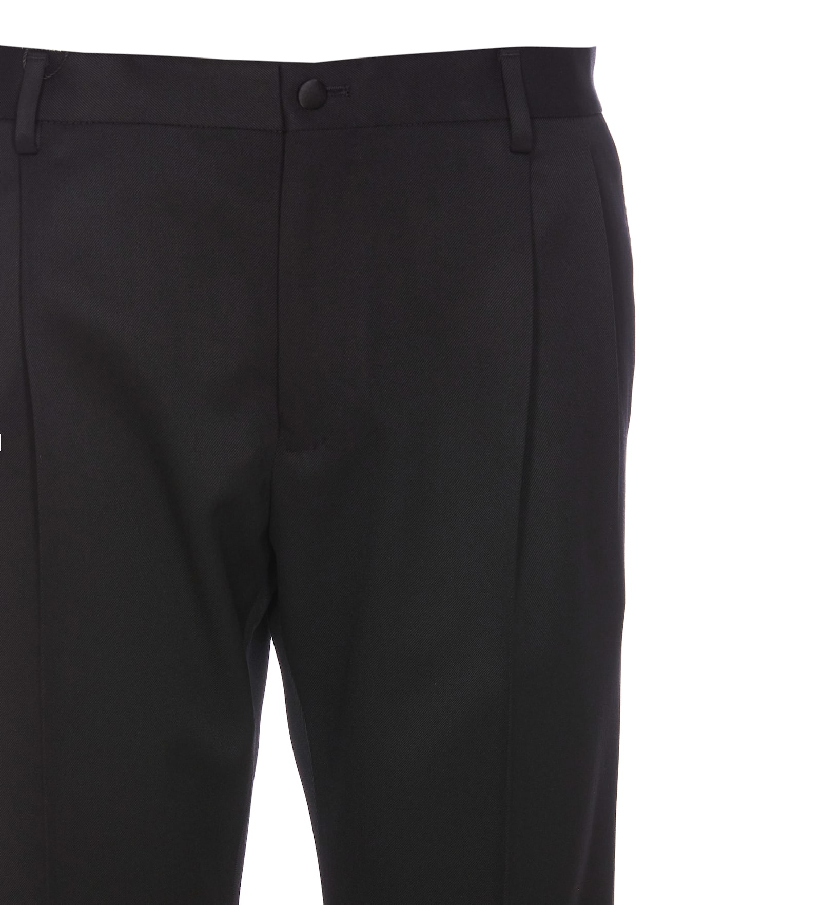 Shop Dolce & Gabbana Gabardine Classic Tuxedo Pants In Black