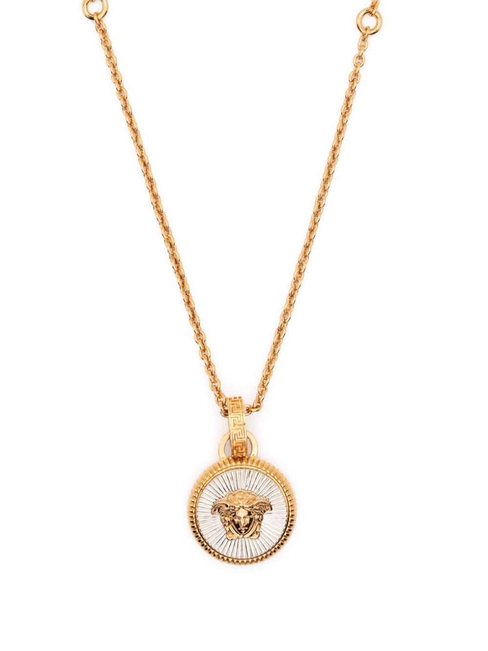 Shop Versace Necklace Metal In  Gold Palladium
