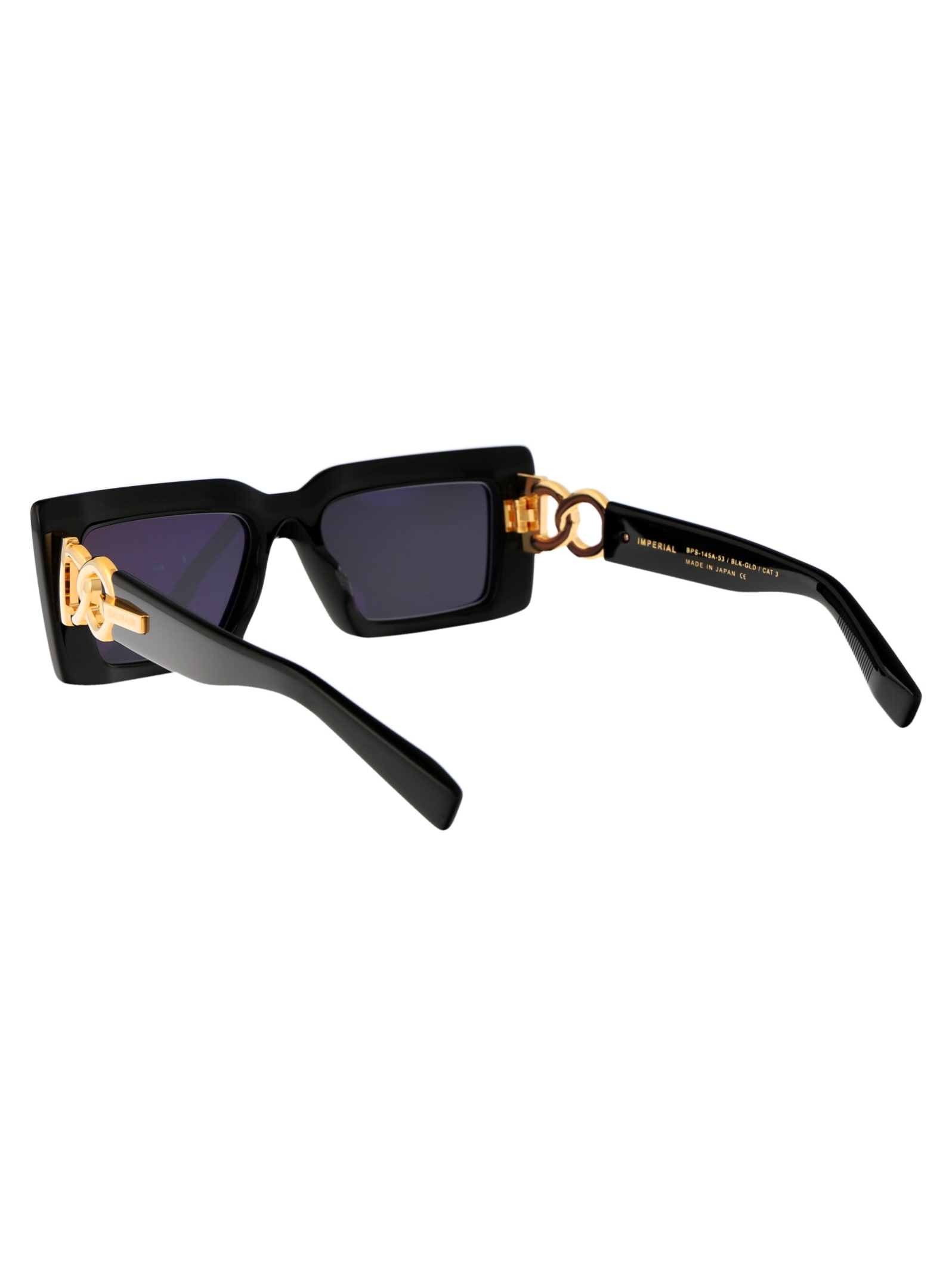 Shop Balmain Imperial Sunglasses In 145a Blk - Gld