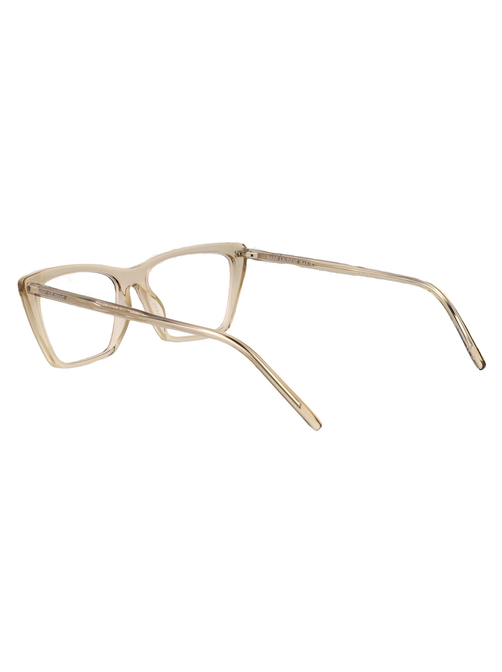 Saint Laurent Yellow-yellow-transparent Recycled Acetate Glasses In Neutral