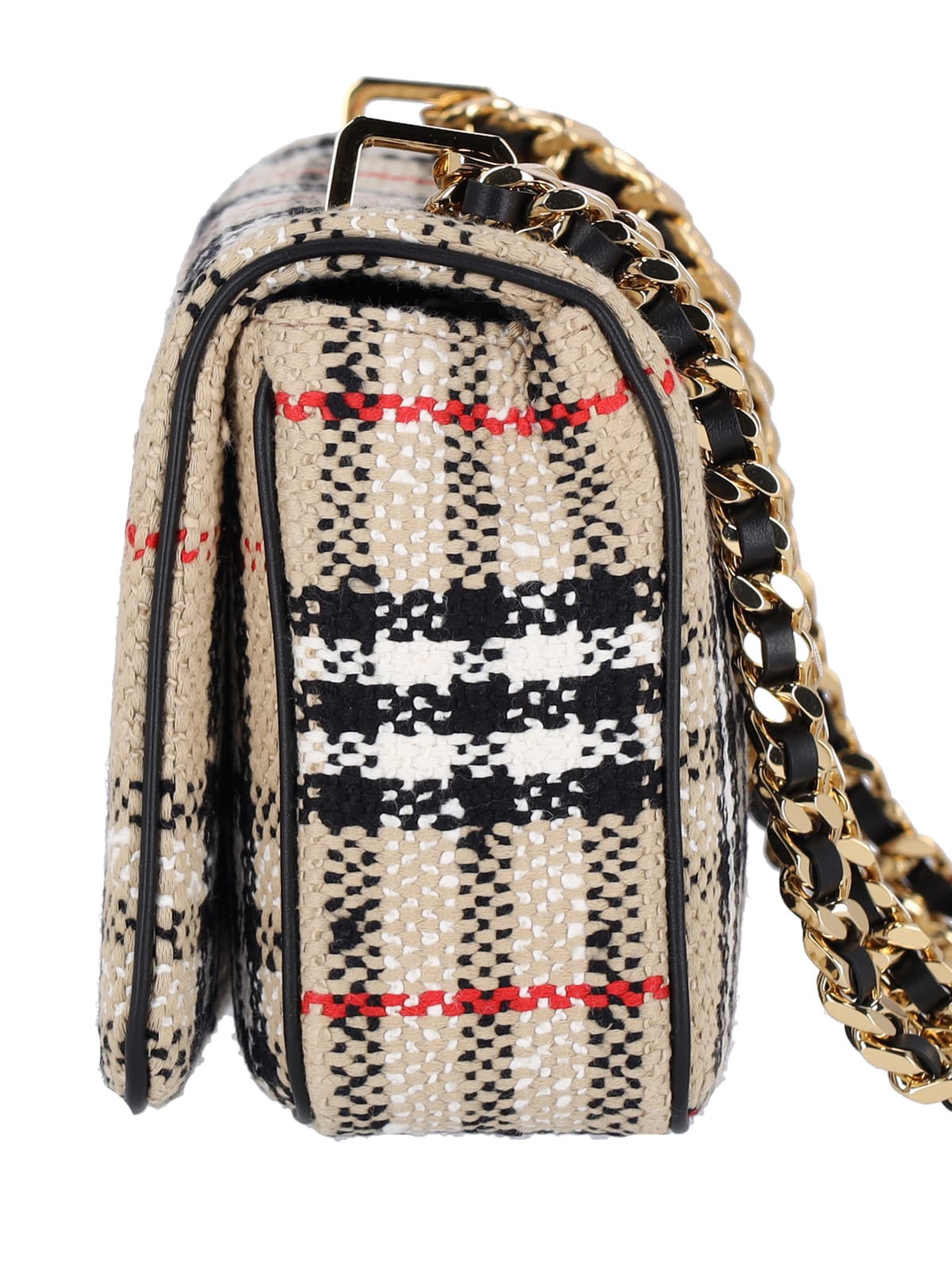 Shop Burberry Small Lola Bouclé Bag In Beige