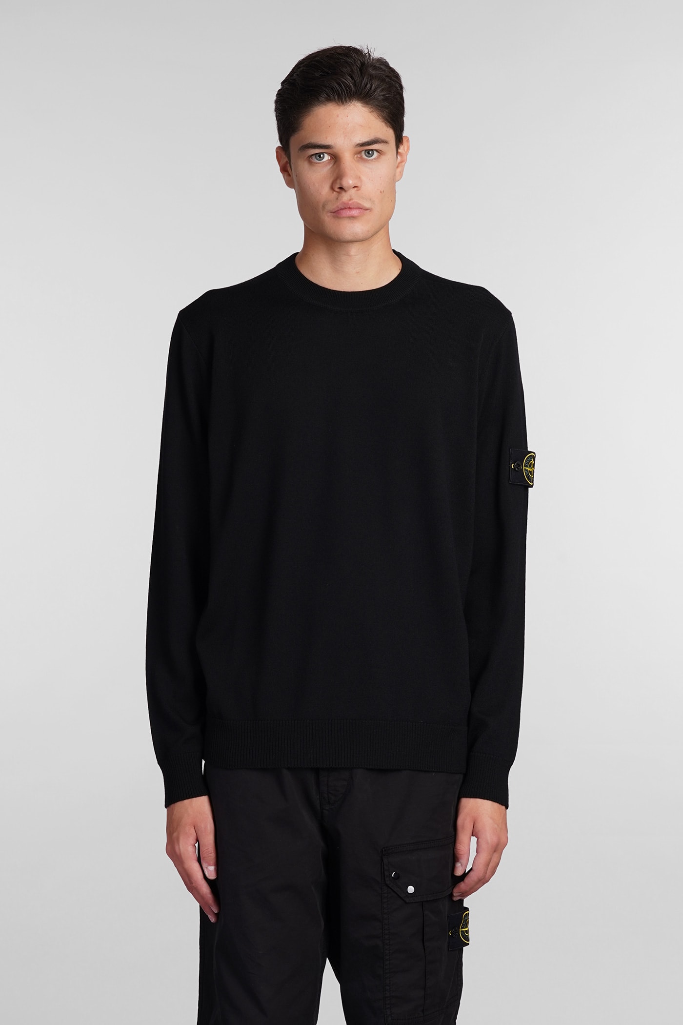 Shop Stone Island Knitwear In Black Wool