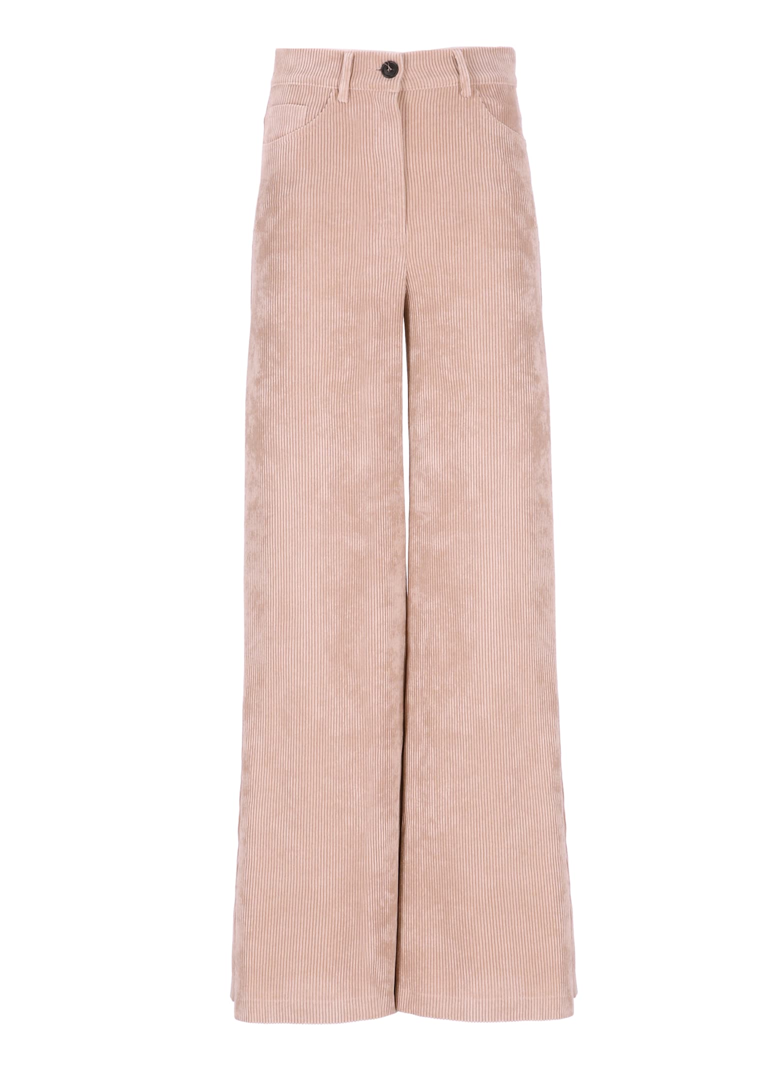 D Exterior Corduroy Palazzo Trousers In Pink