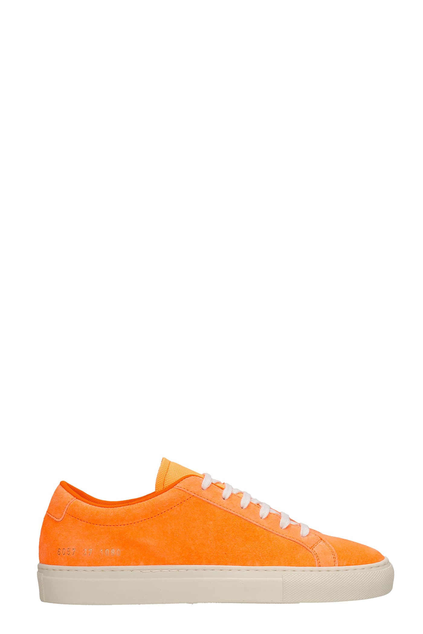 Common Projects Achille Fluo Sneakers In Orange Suede